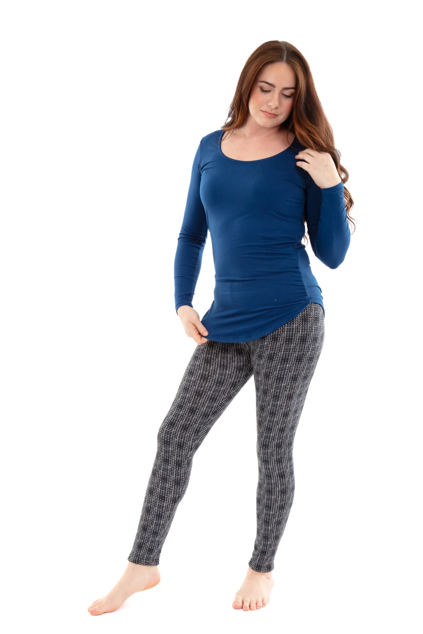 Abstract Lines - Cozy Lined Leggings - Image 2