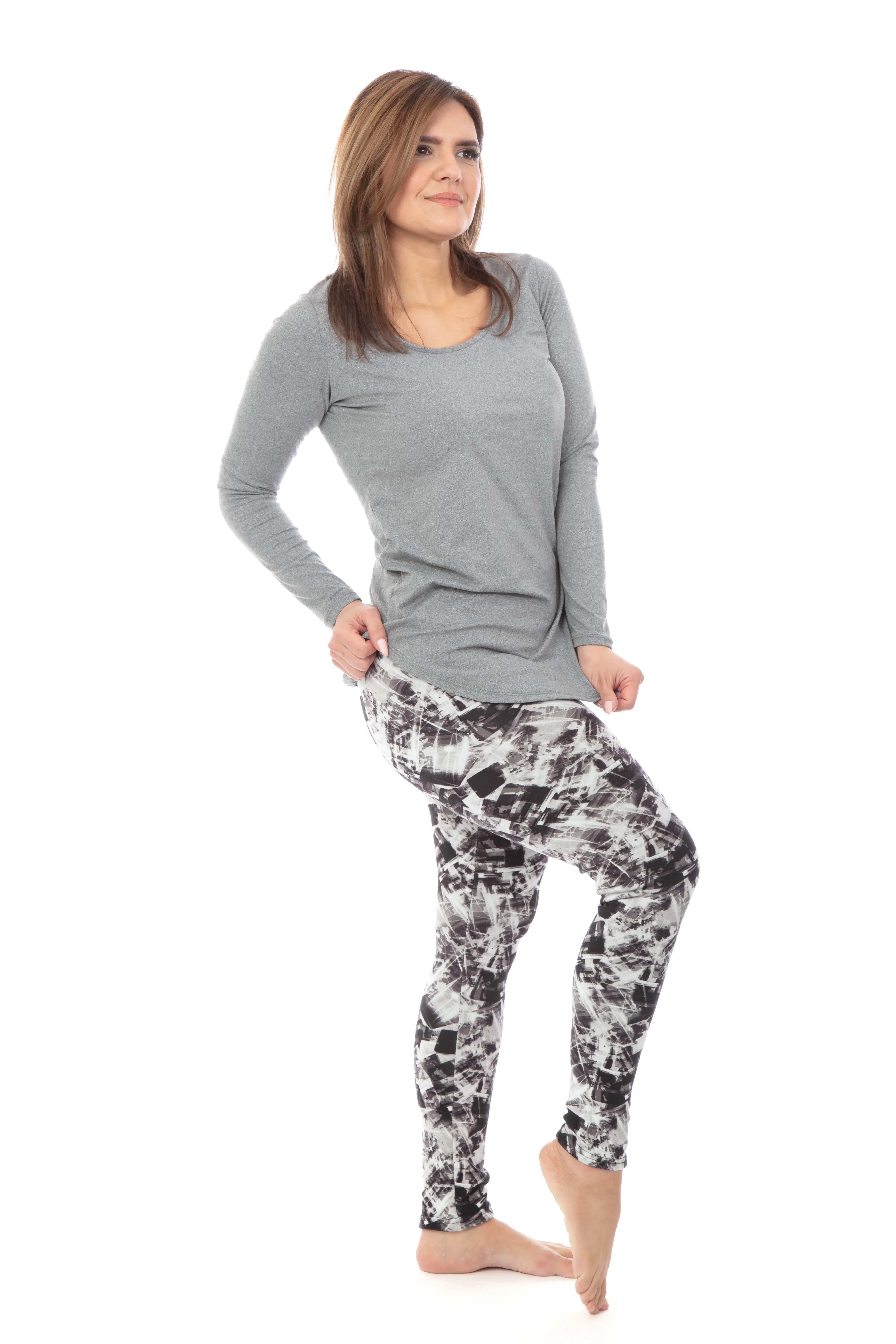 B&W Abstract - Cozy Lined Leggings - Image 4