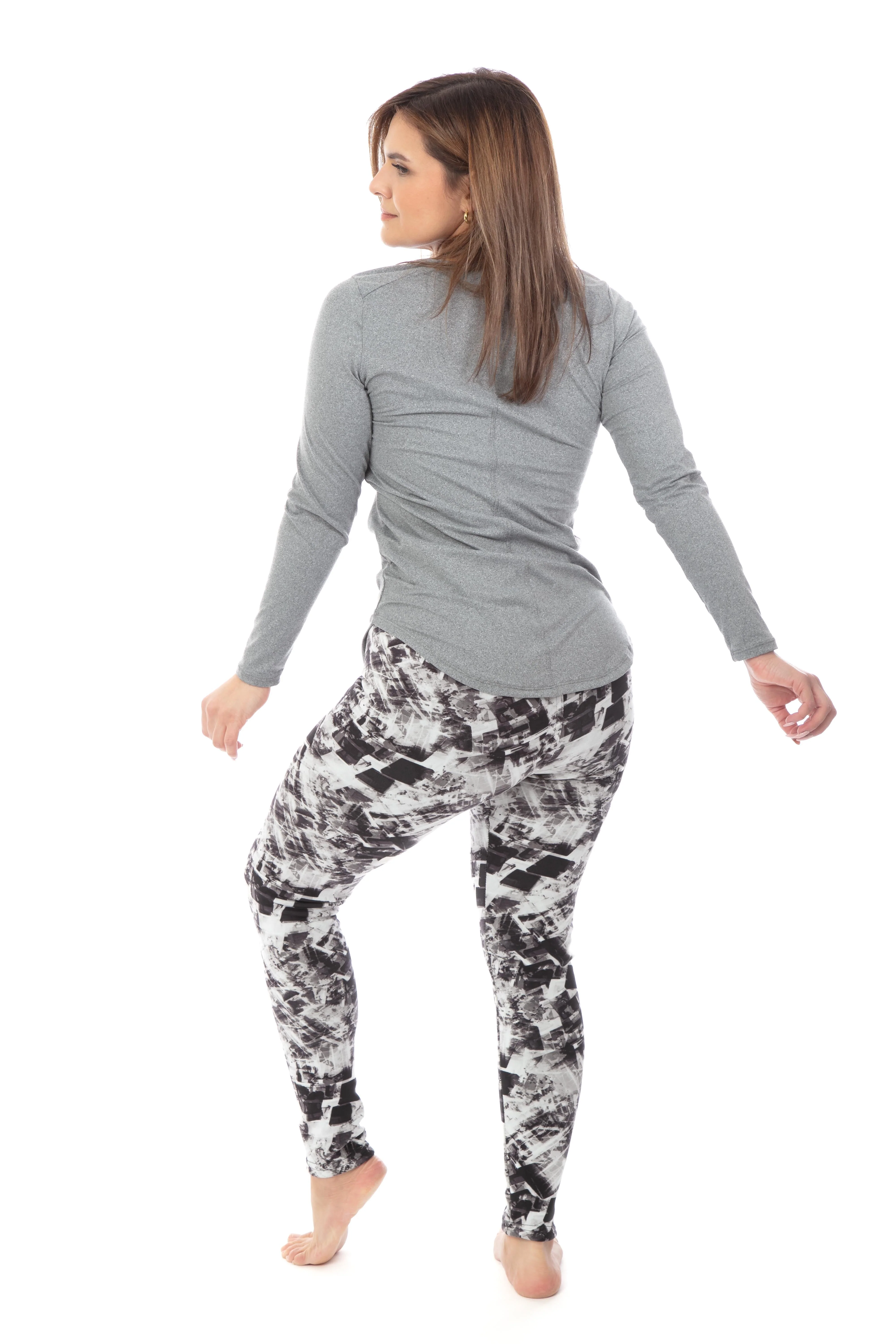 B&W Abstract - Cozy Lined Leggings - Image 5