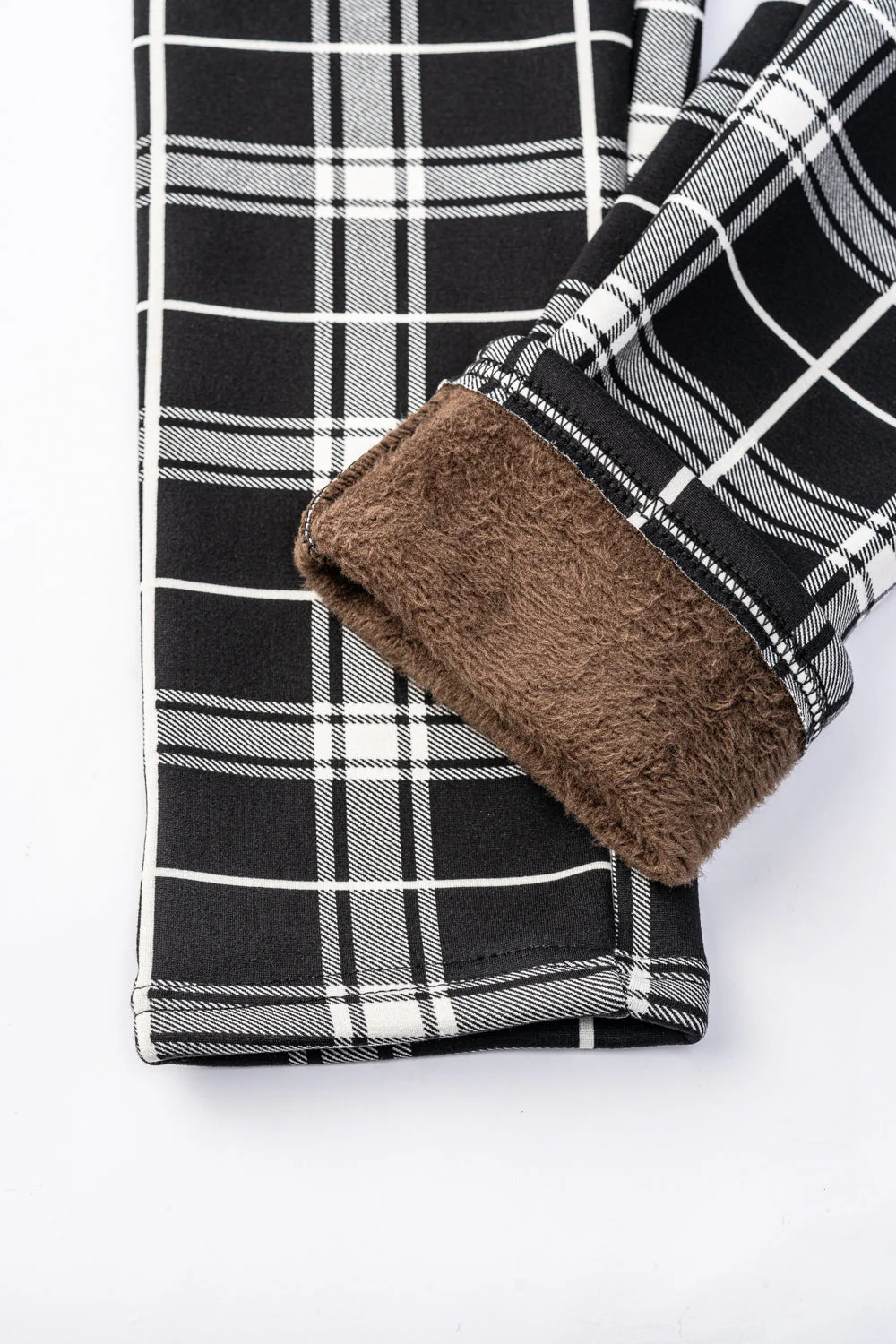 B&W Plaid - Cozy Lined Leggings - Image 6