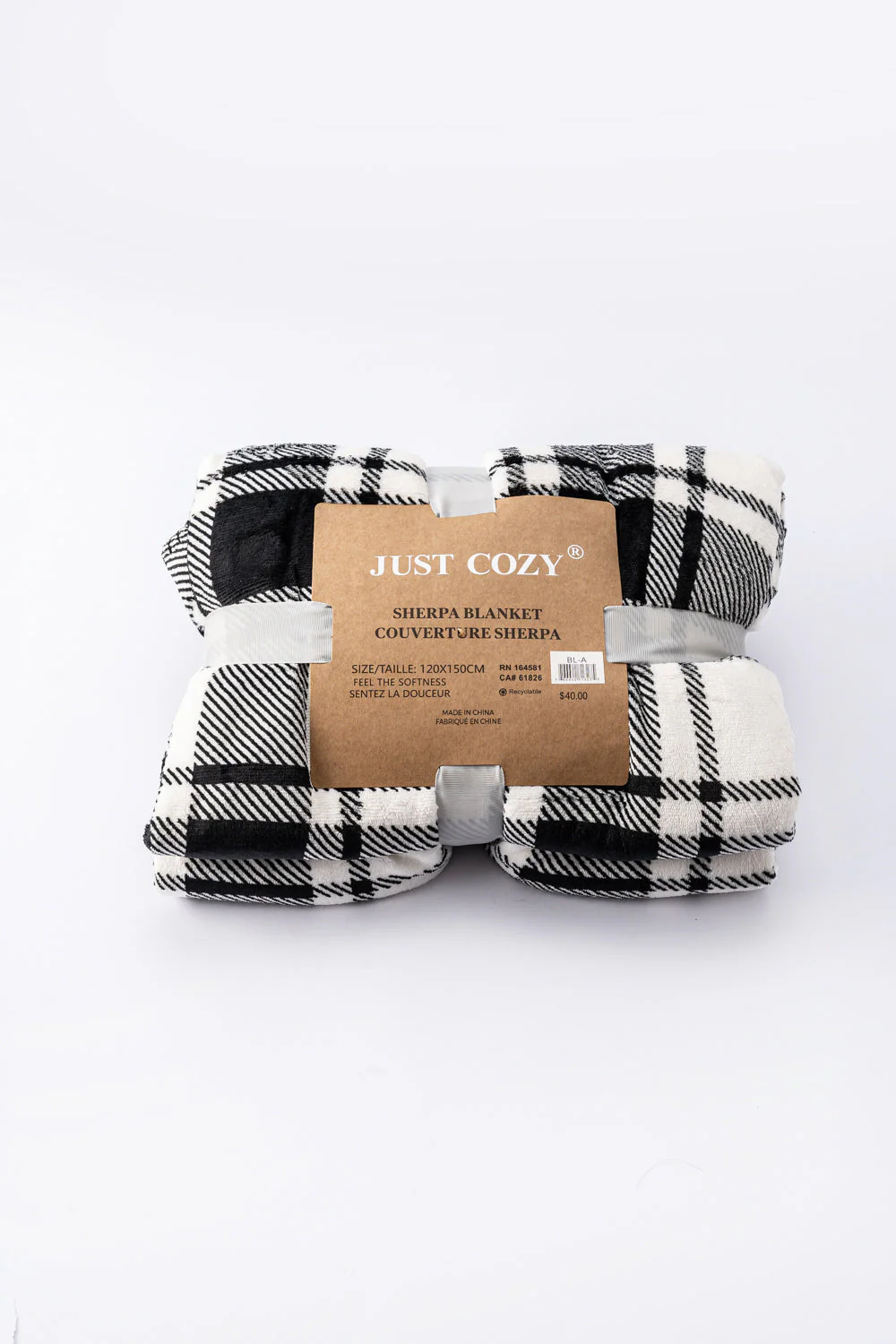 B&W Plaid - Sherpa Blanket - Image 5