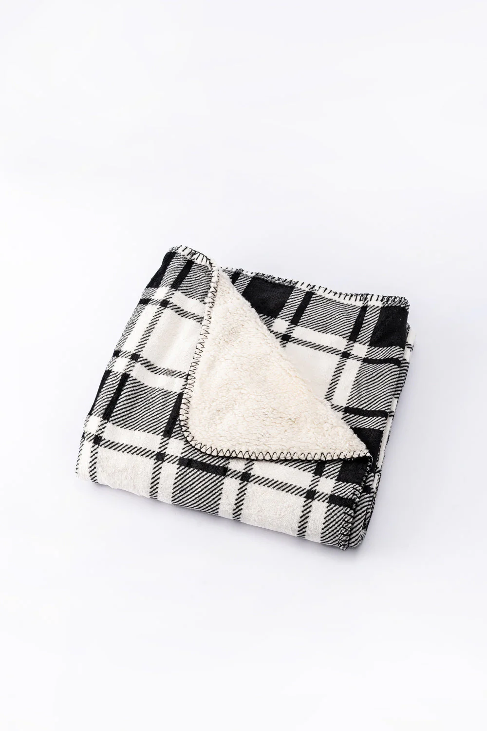 B&W Plaid - Sherpa Blanket - Image 6