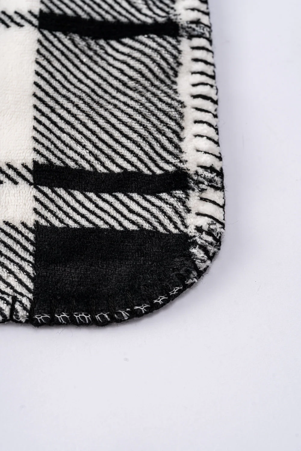 B&W Plaid - Sherpa Blanket - Image 7