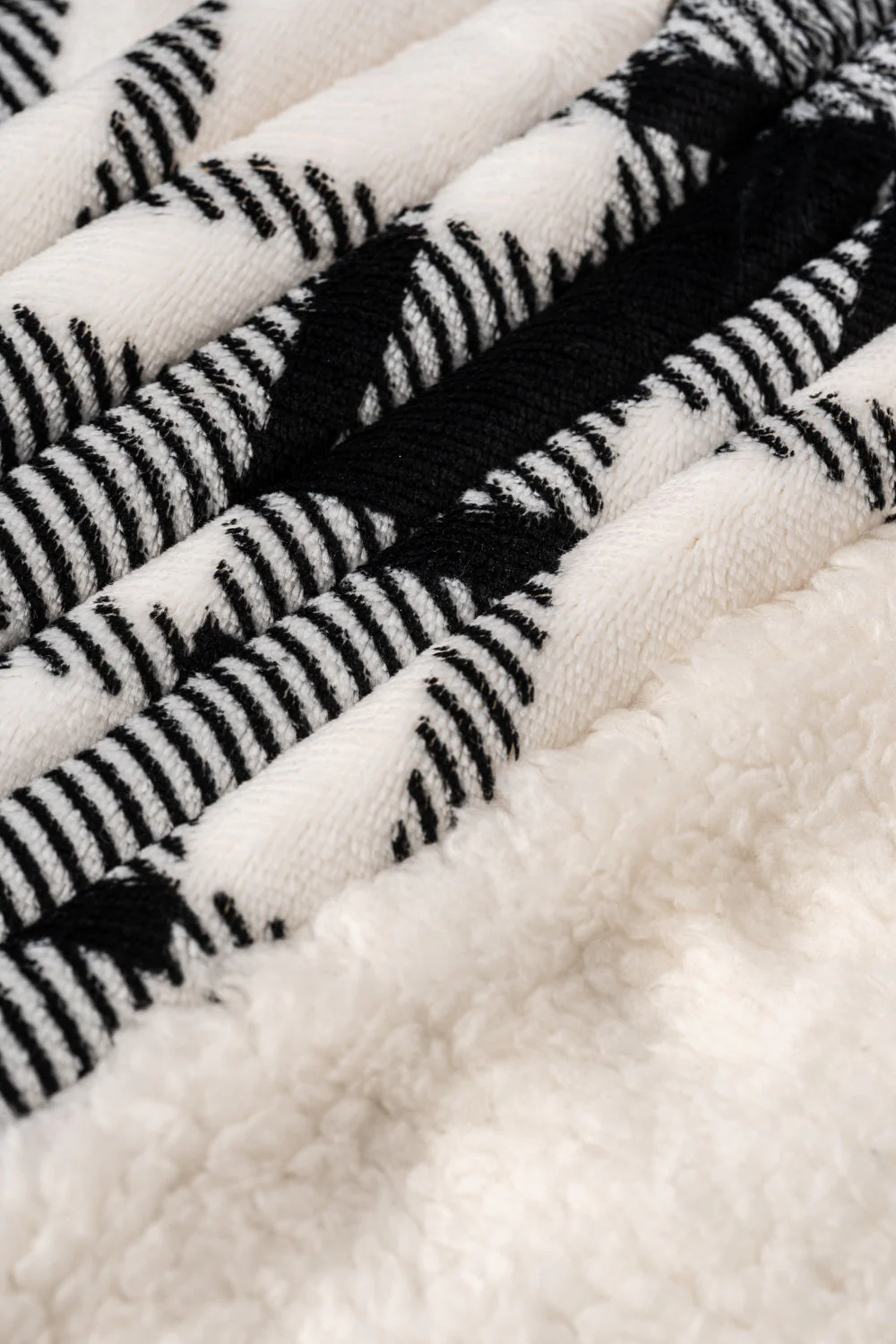 B&W Plaid - Sherpa Blanket - Image 8