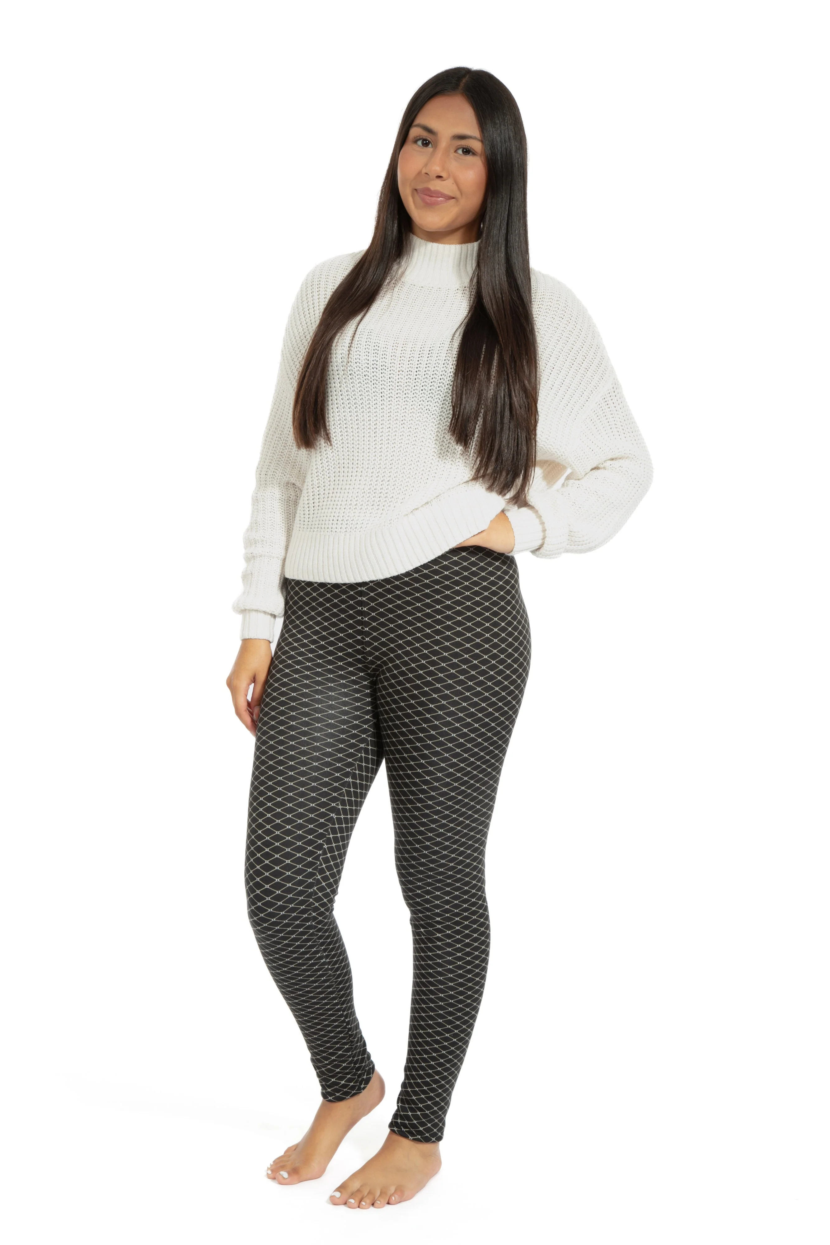 B&W Prints - Cozy Lined Leggings - Image 2