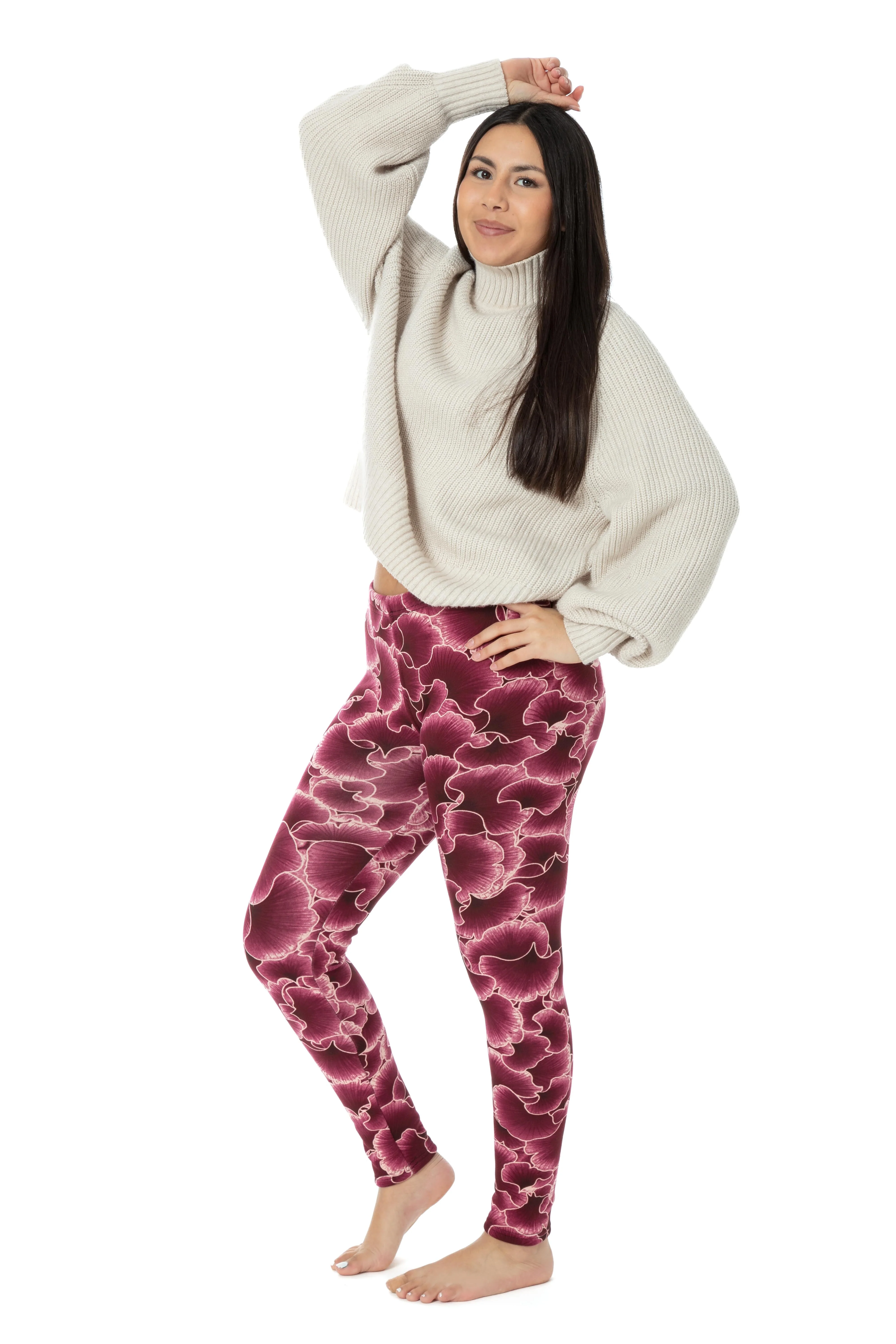 Berry Bloom - Cozy Lined Leggings - Image 3