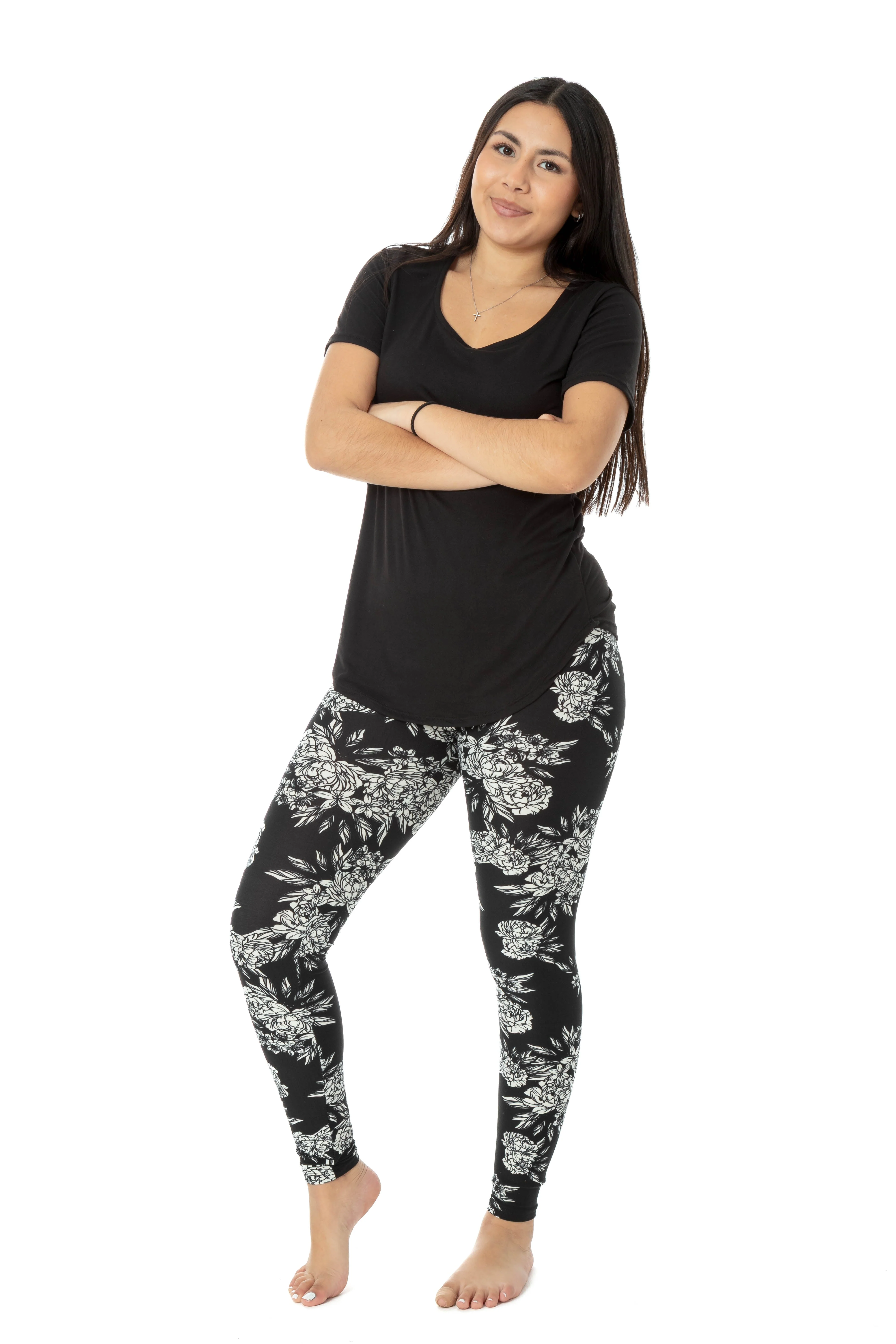 Black Floral - All Season Leggings - Image 3