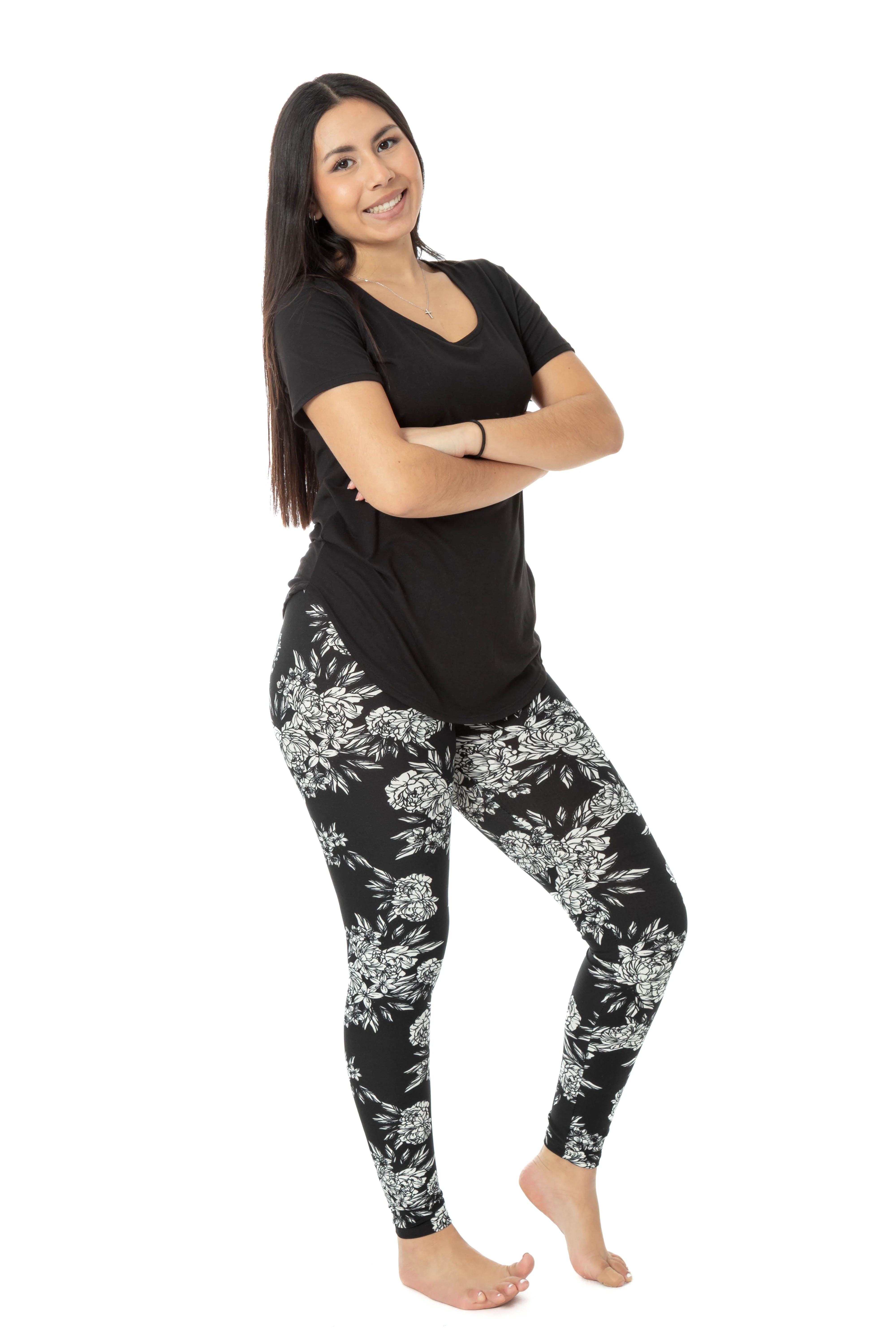 Black Floral - All Season Leggings - Image 5