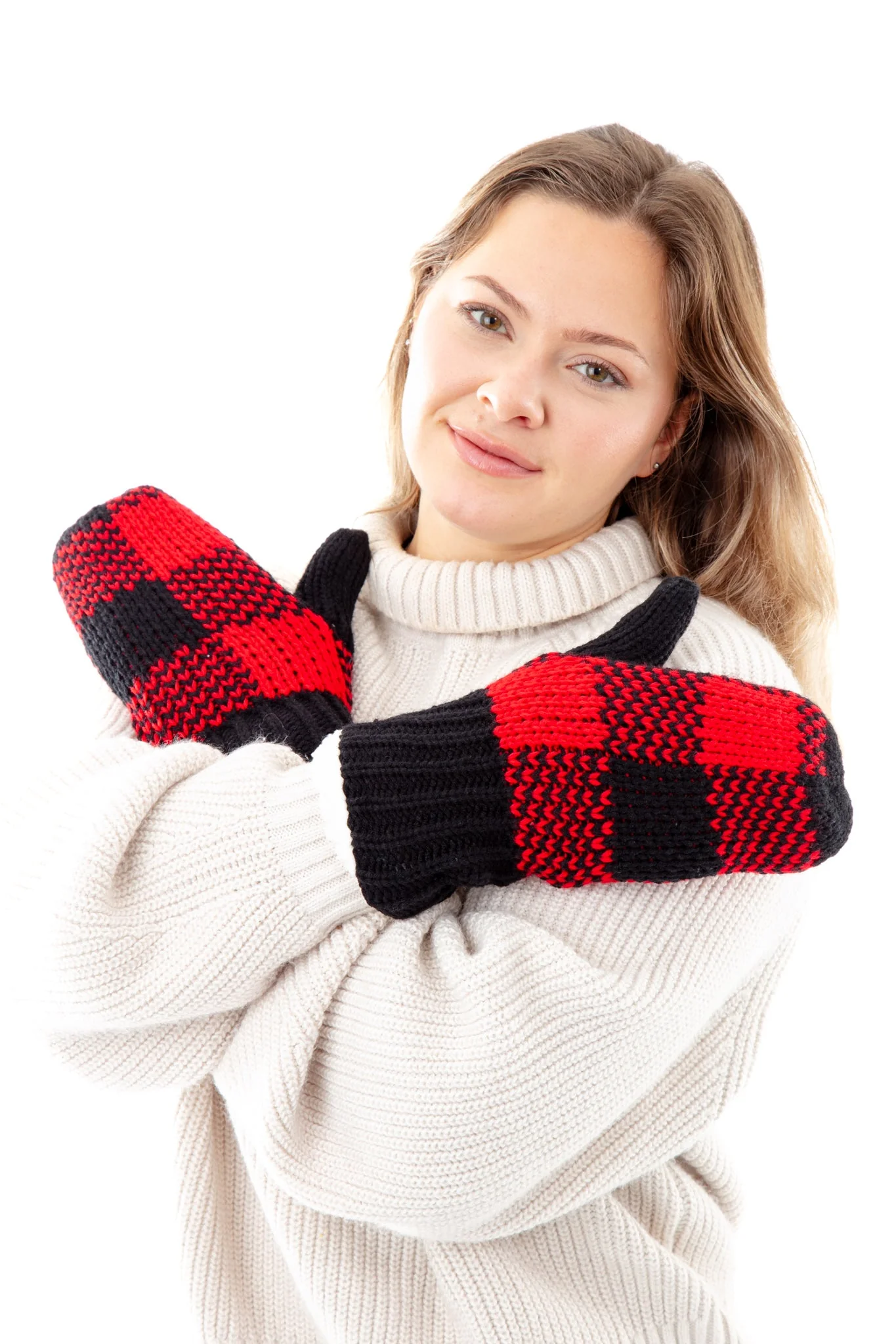 Black & Red - Cozy Lined Mittens - Image 6
