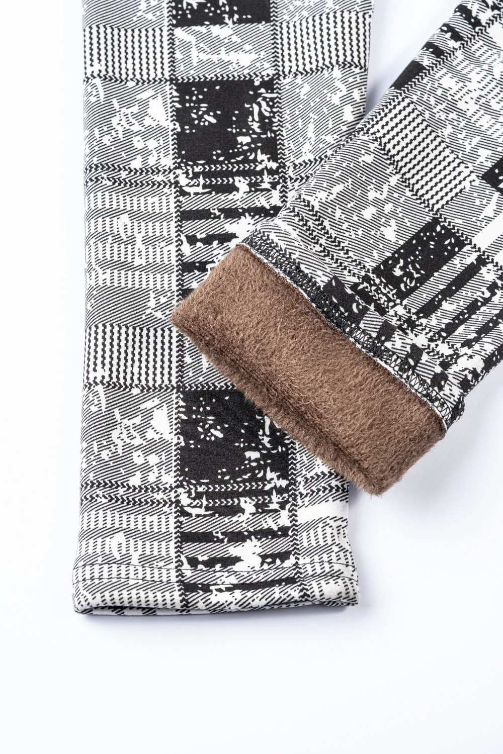 Black & White Abstract - Cozy Lined Leggings - Image 6