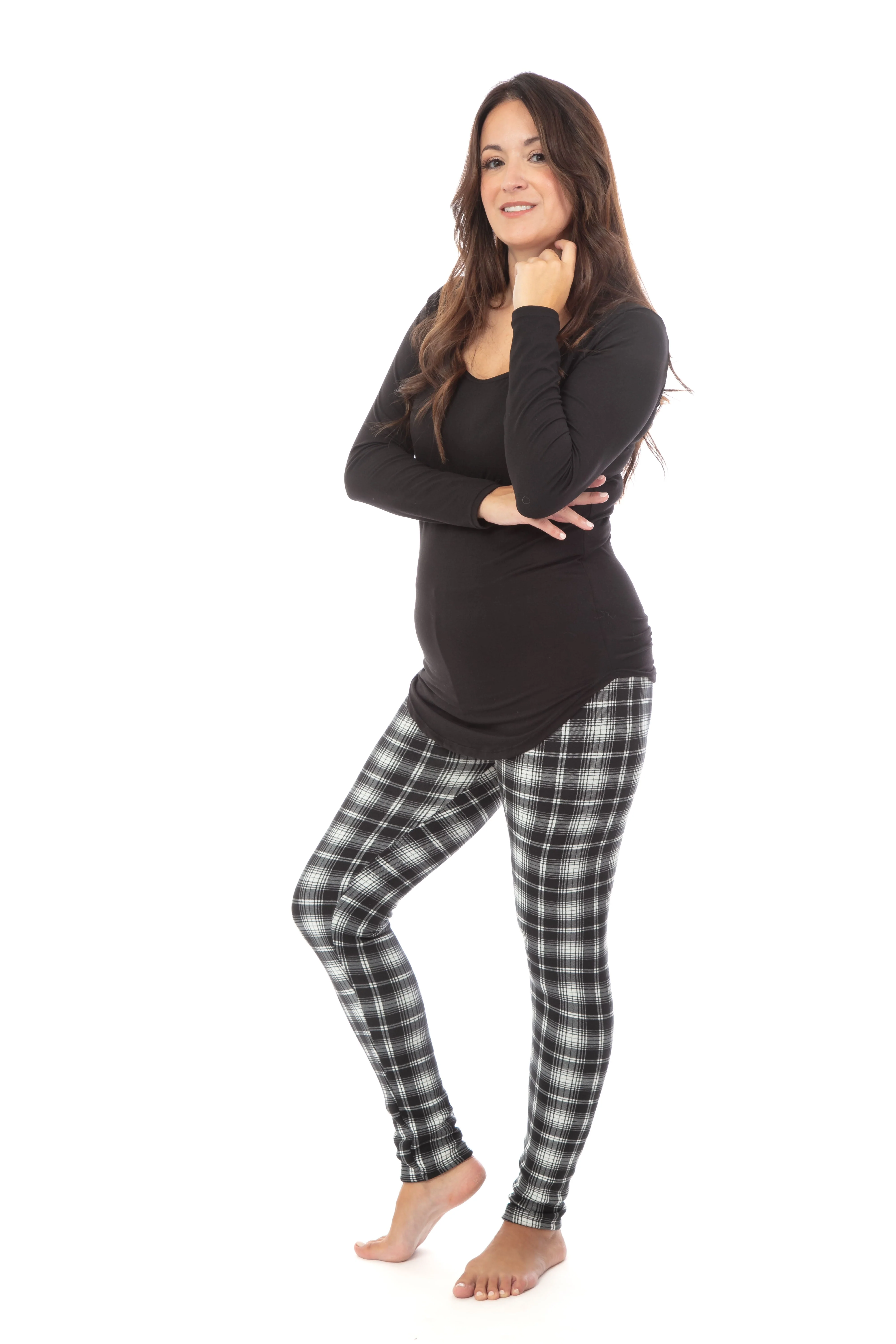 Black & White Scottish - Cozy Lined Leggings - Image 2