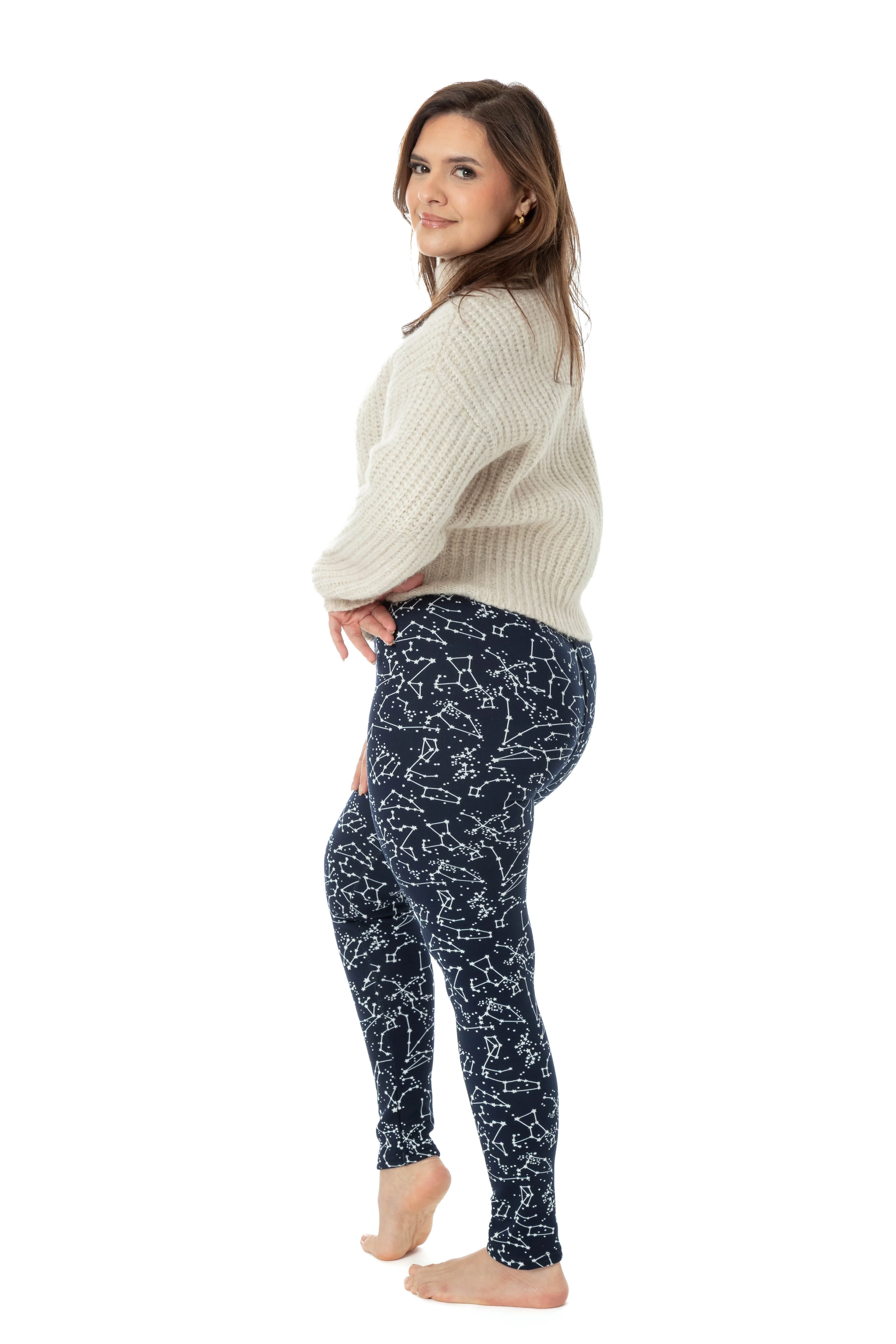 Blue Constellation - Cozy Lined Leggings - Image 4