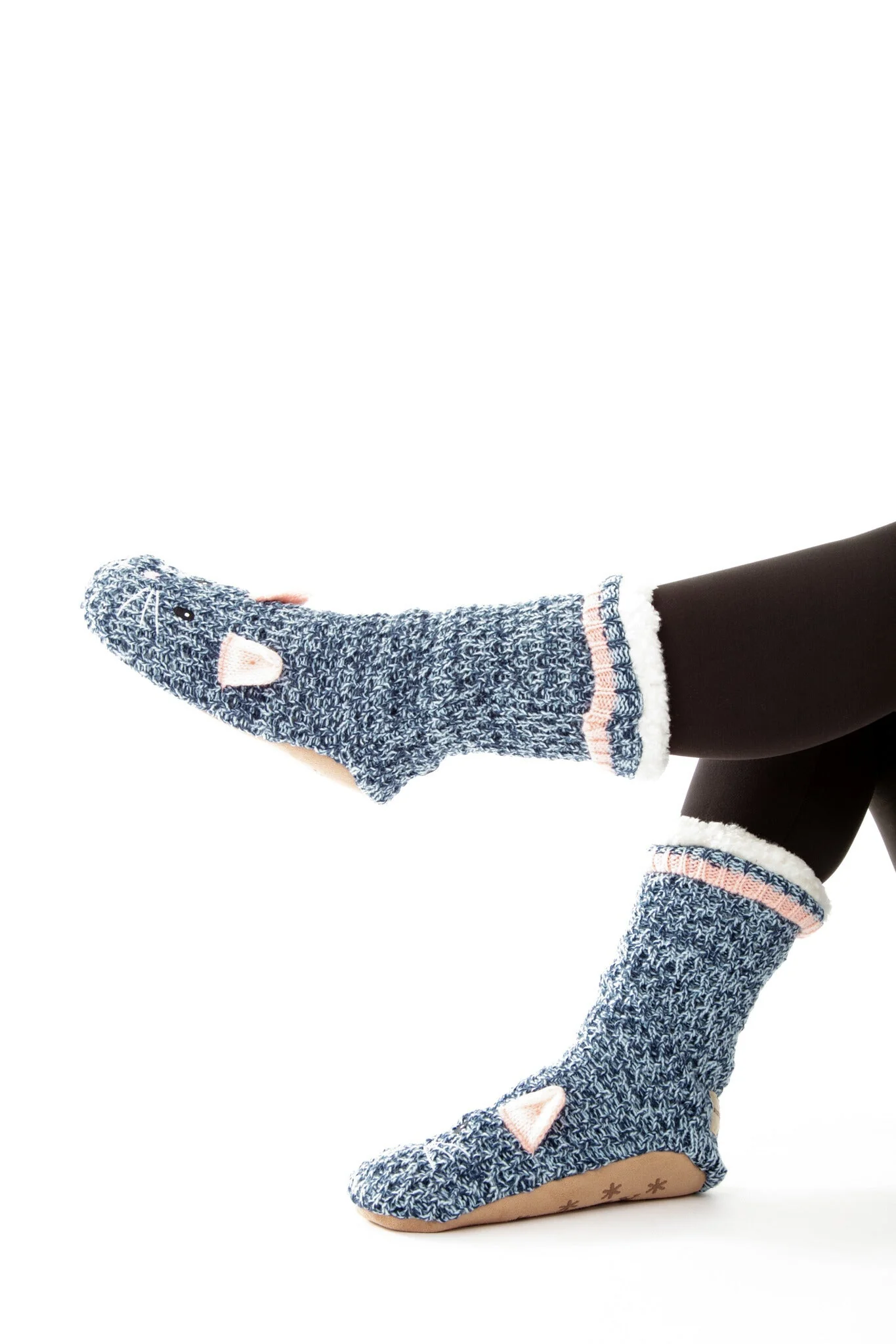 Blue Mouse - Cozy Slipper Socks - Image 2