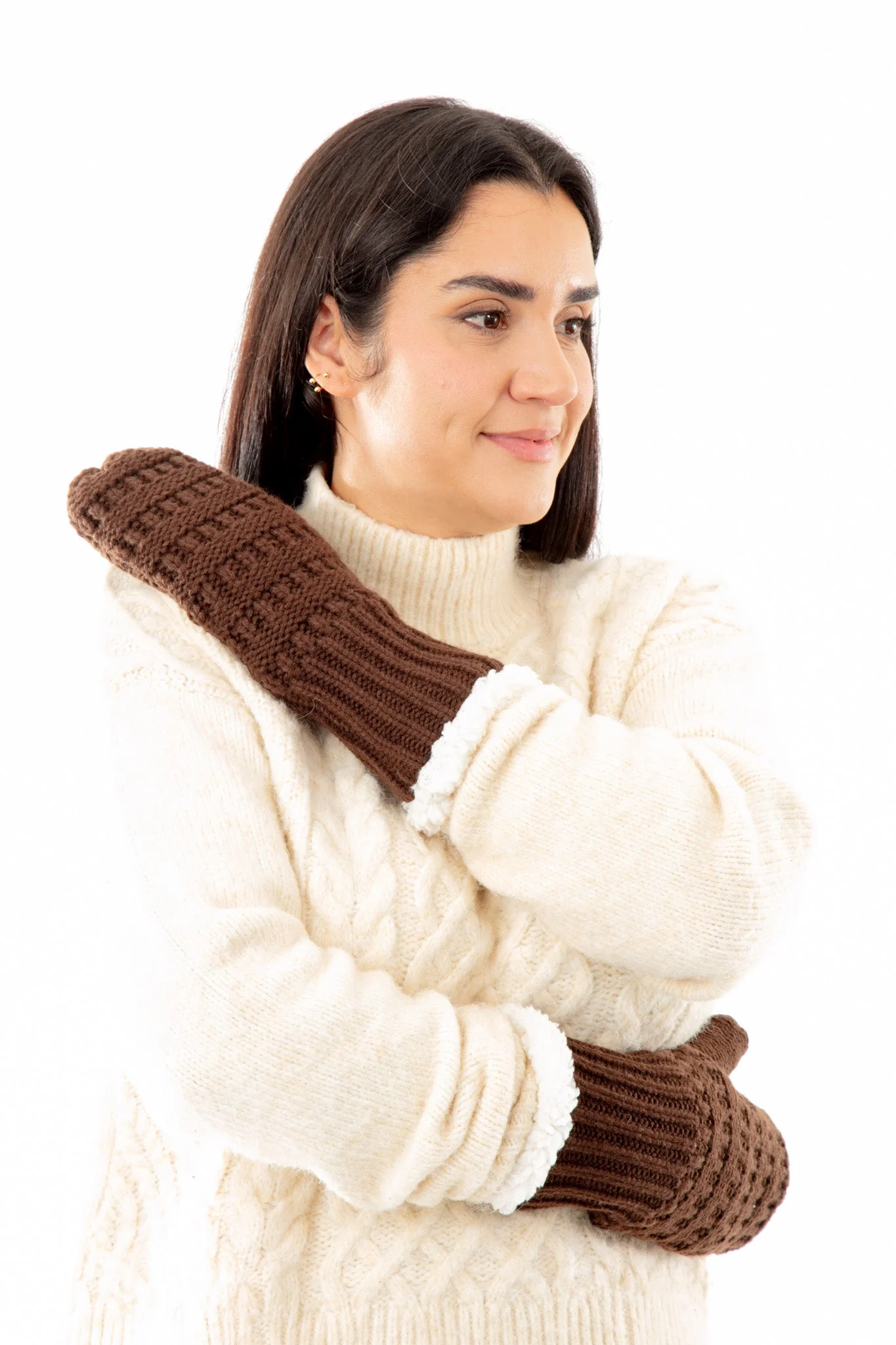 Brown - Cozy Lined Mittens - Image 4