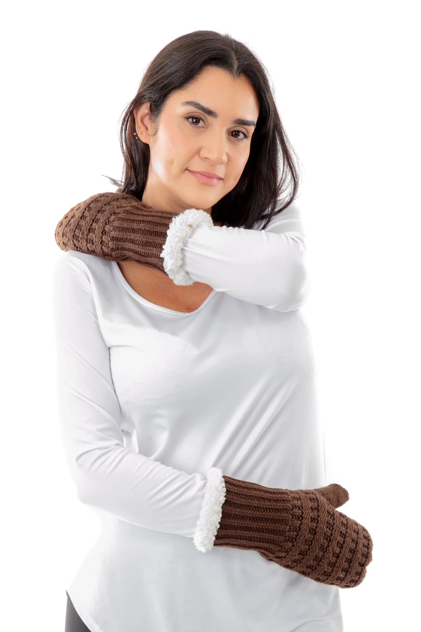 Brown - Cozy Lined Mittens - Image 7