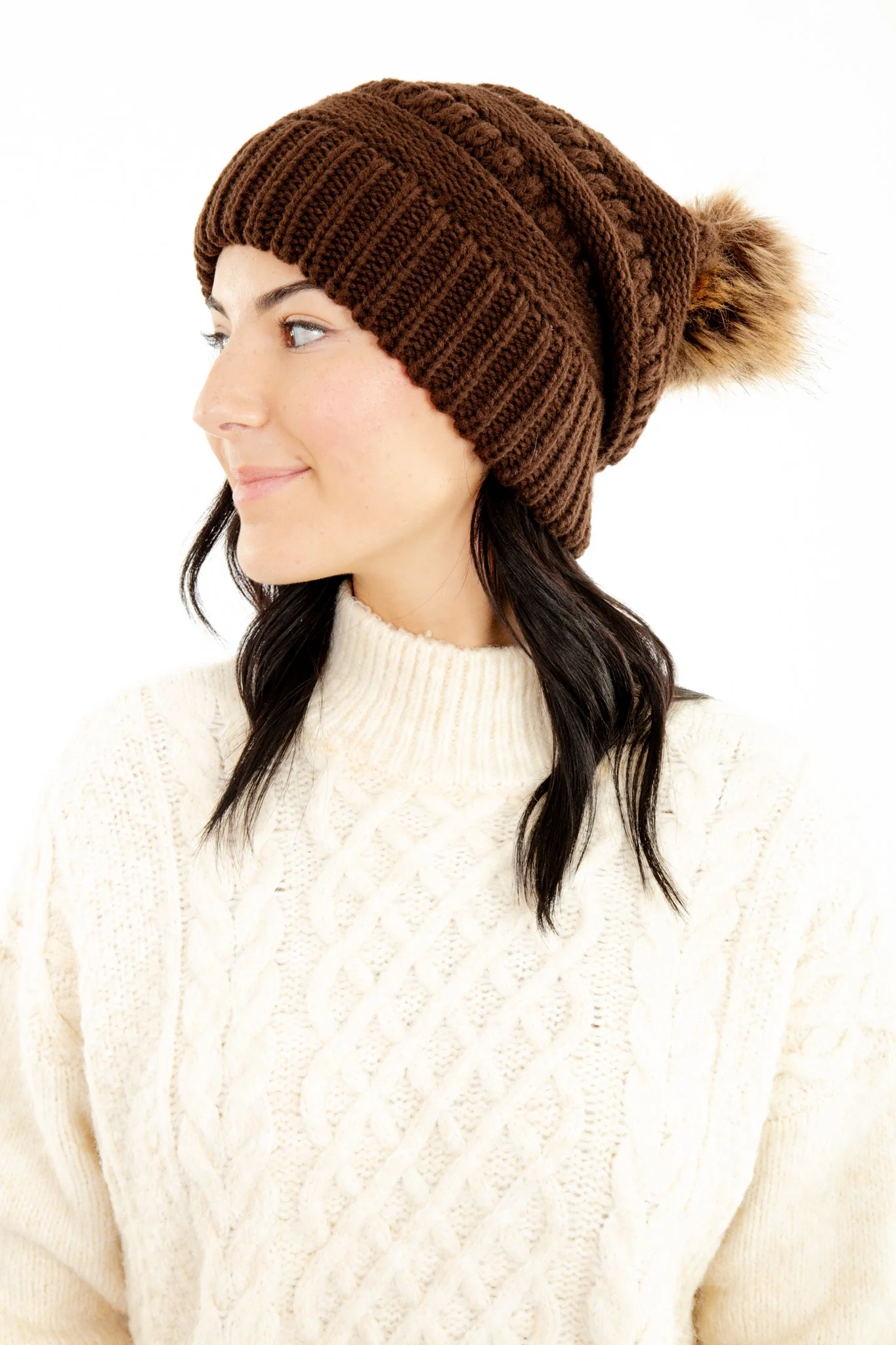 Brown - Cozy Slouchy Beanie - Image 3