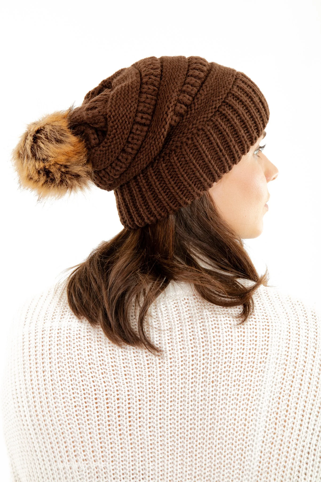 Brown - Cozy Slouchy Beanie - Image 7