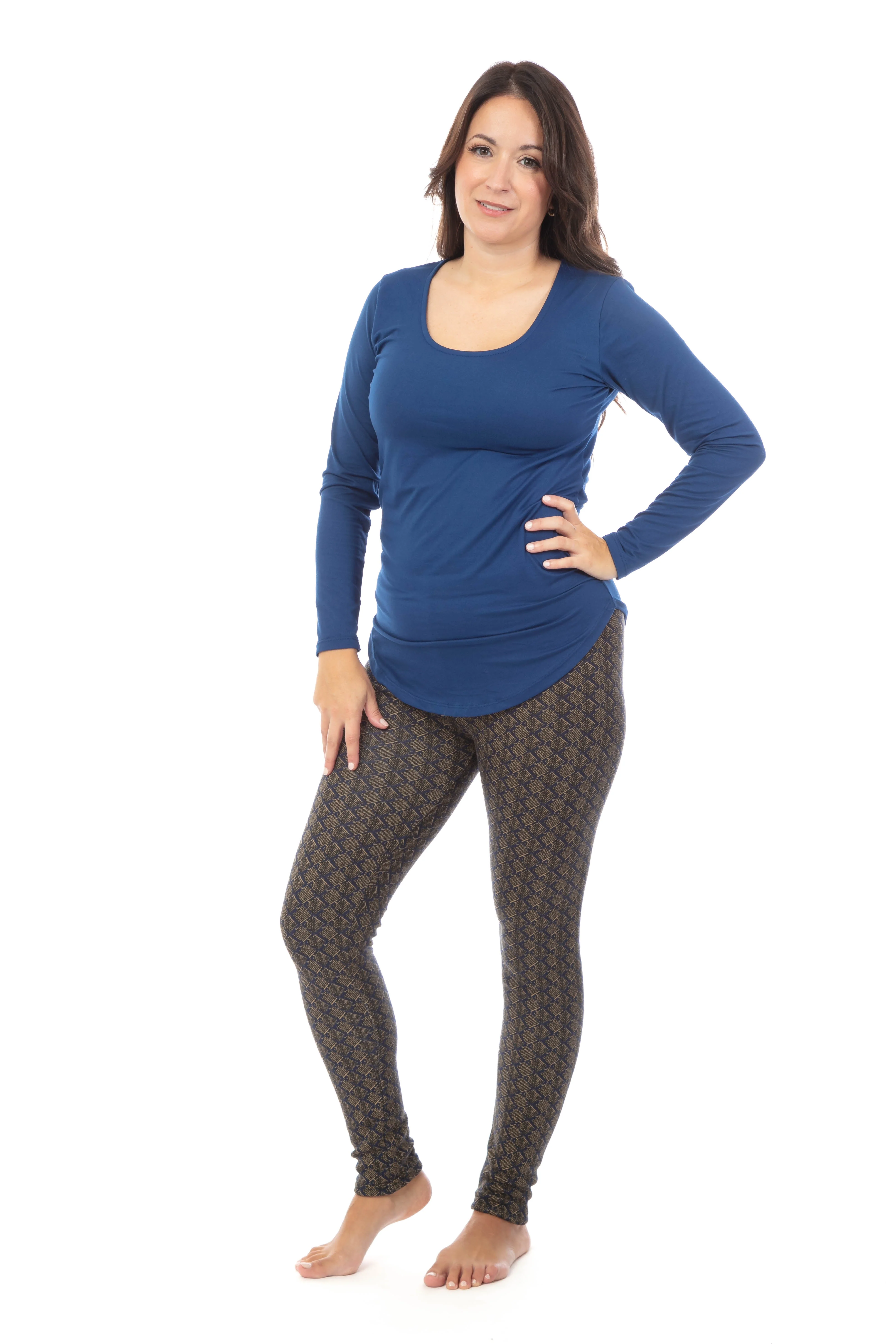 Brown Diamonds - Cozy Lined Leggings - Image 2
