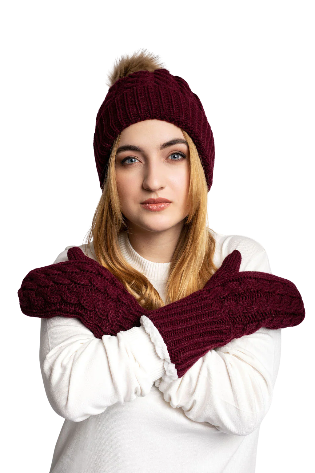 Dark Cherry - Cozy Lined Mittens - Image 5