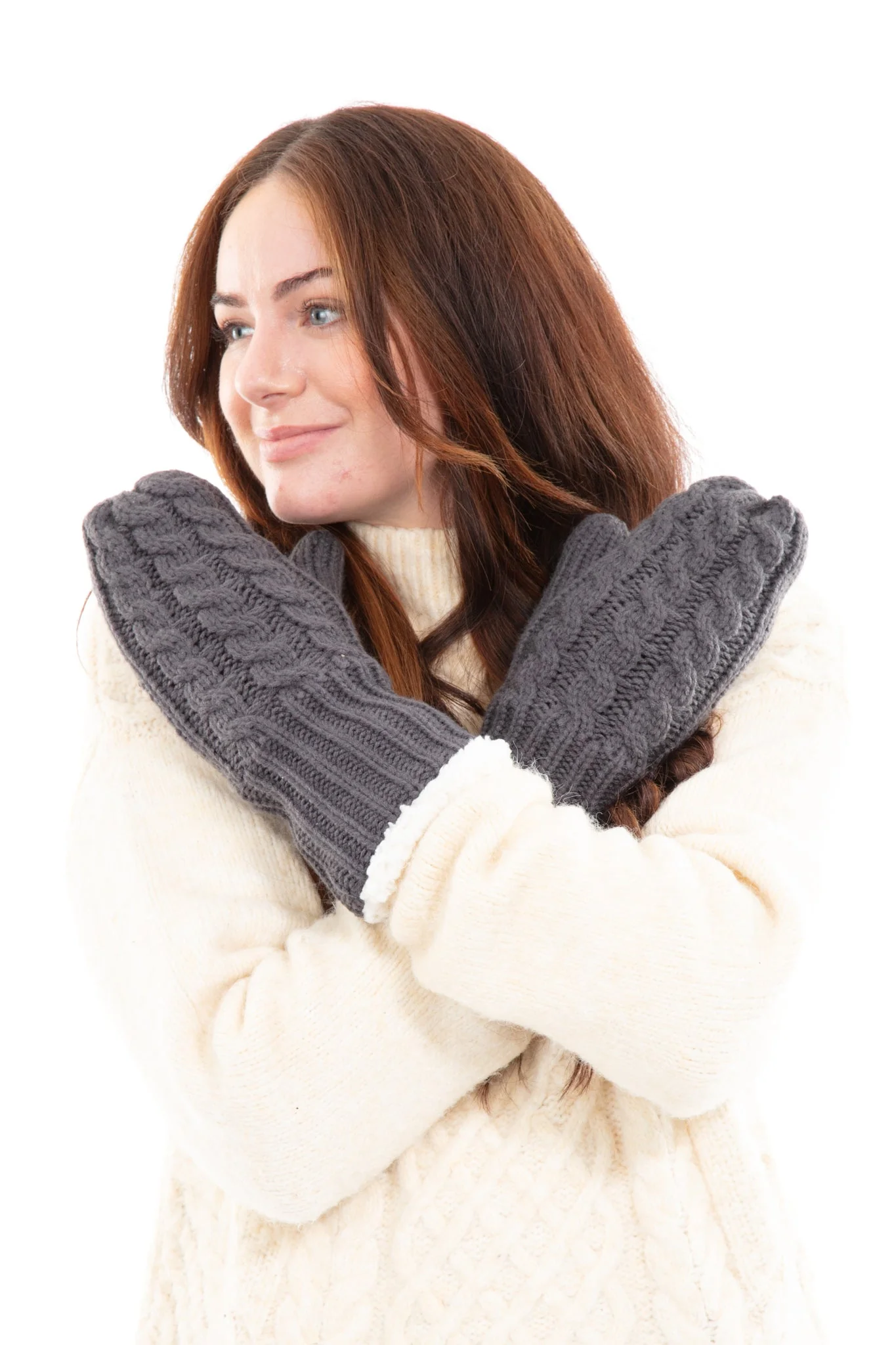 Dark Gray - Cozy Lined Mittens - Image 5