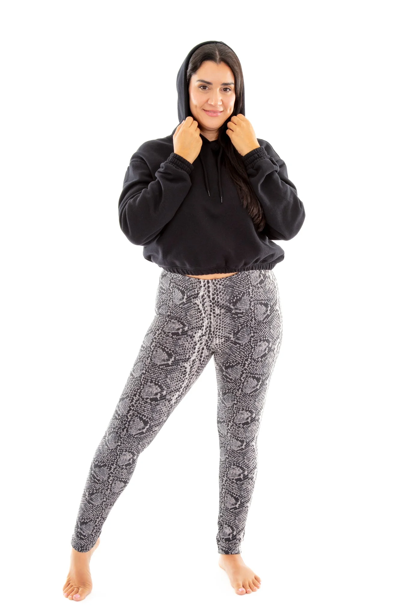 Dark Grey Snake - Cozy Lined Leggings - Image 4