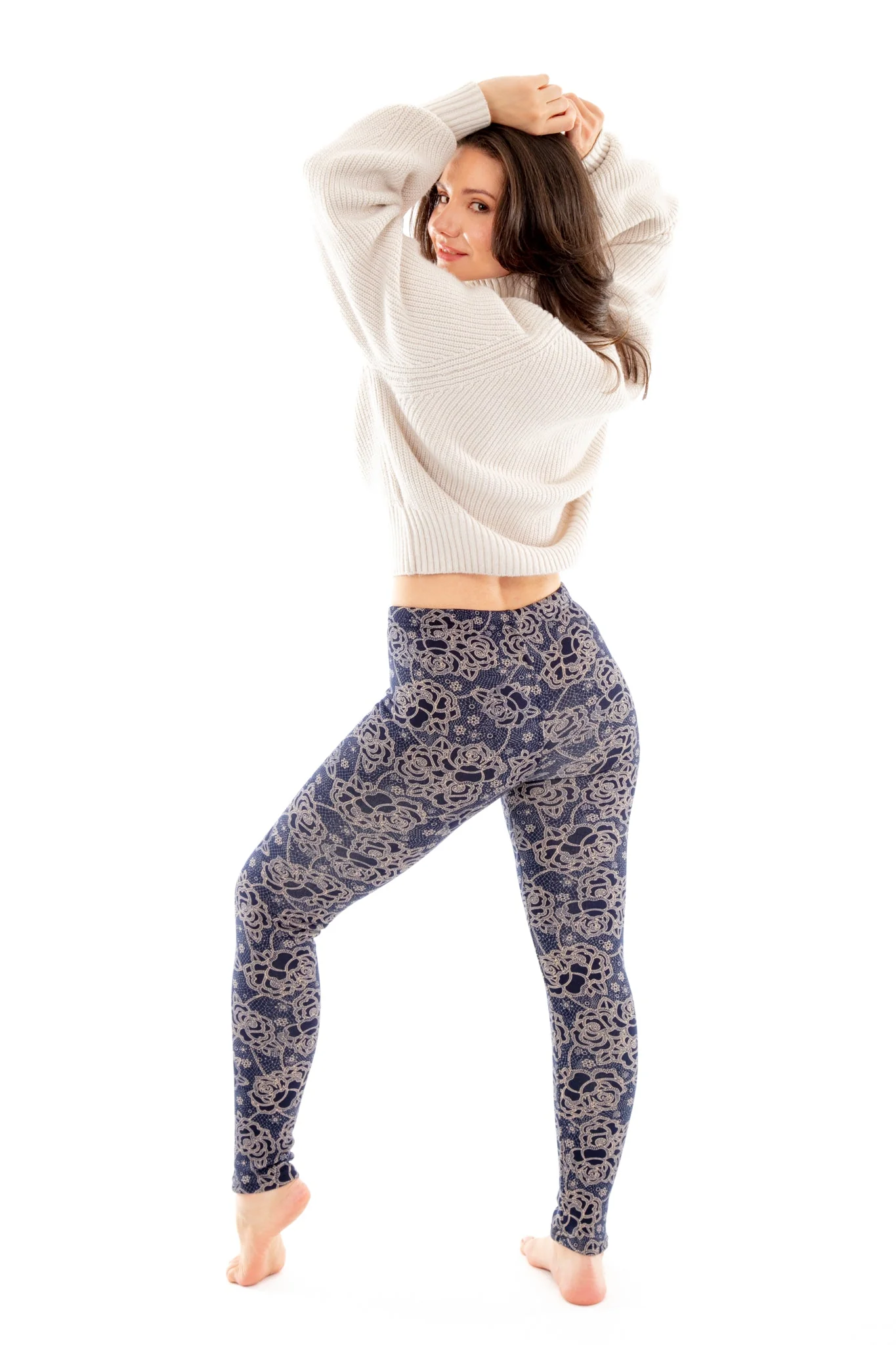 Fancy Roses - Cozy Lined Leggings - Image 4