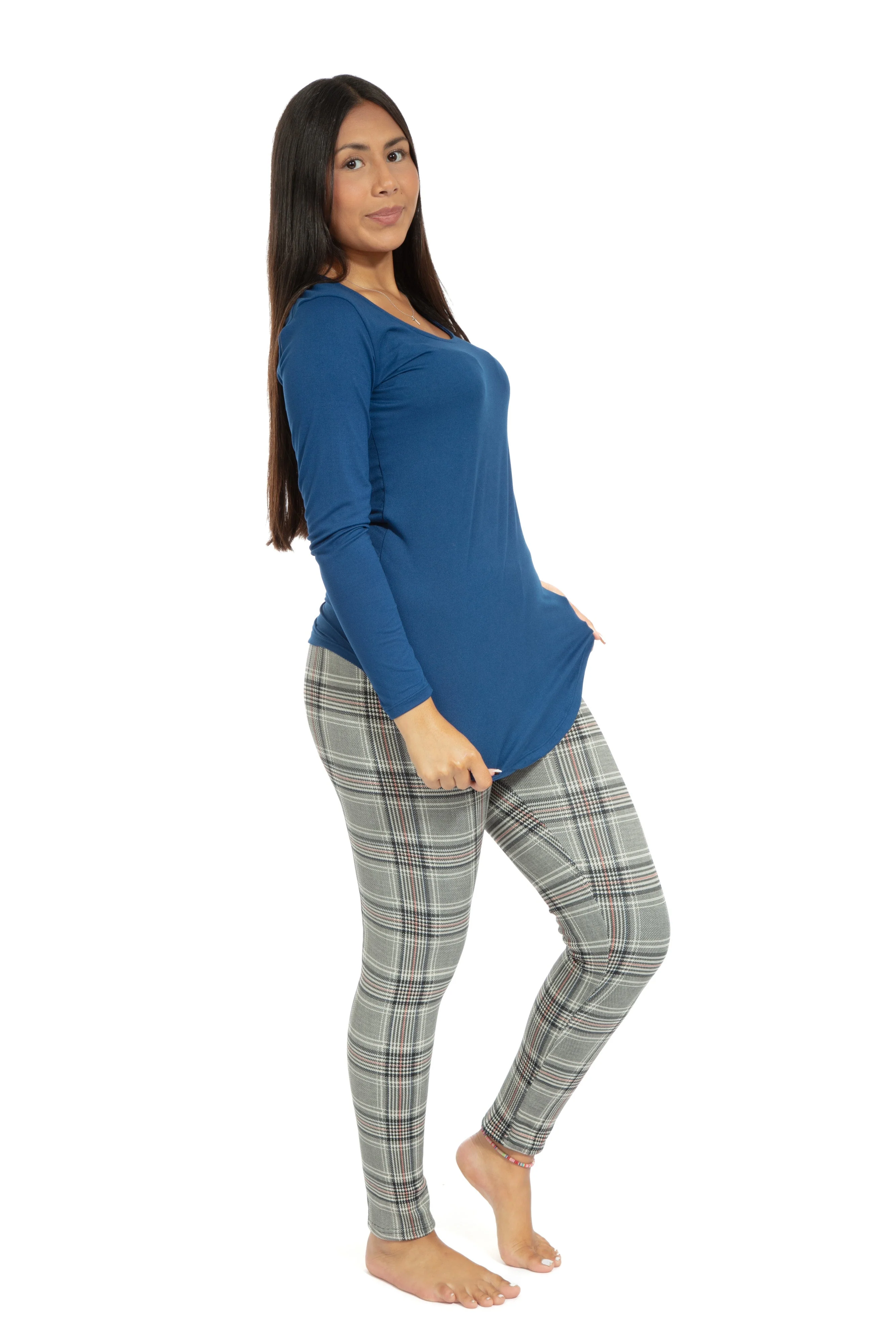Glen Squares - Cozy Lined Leggings - Image 3