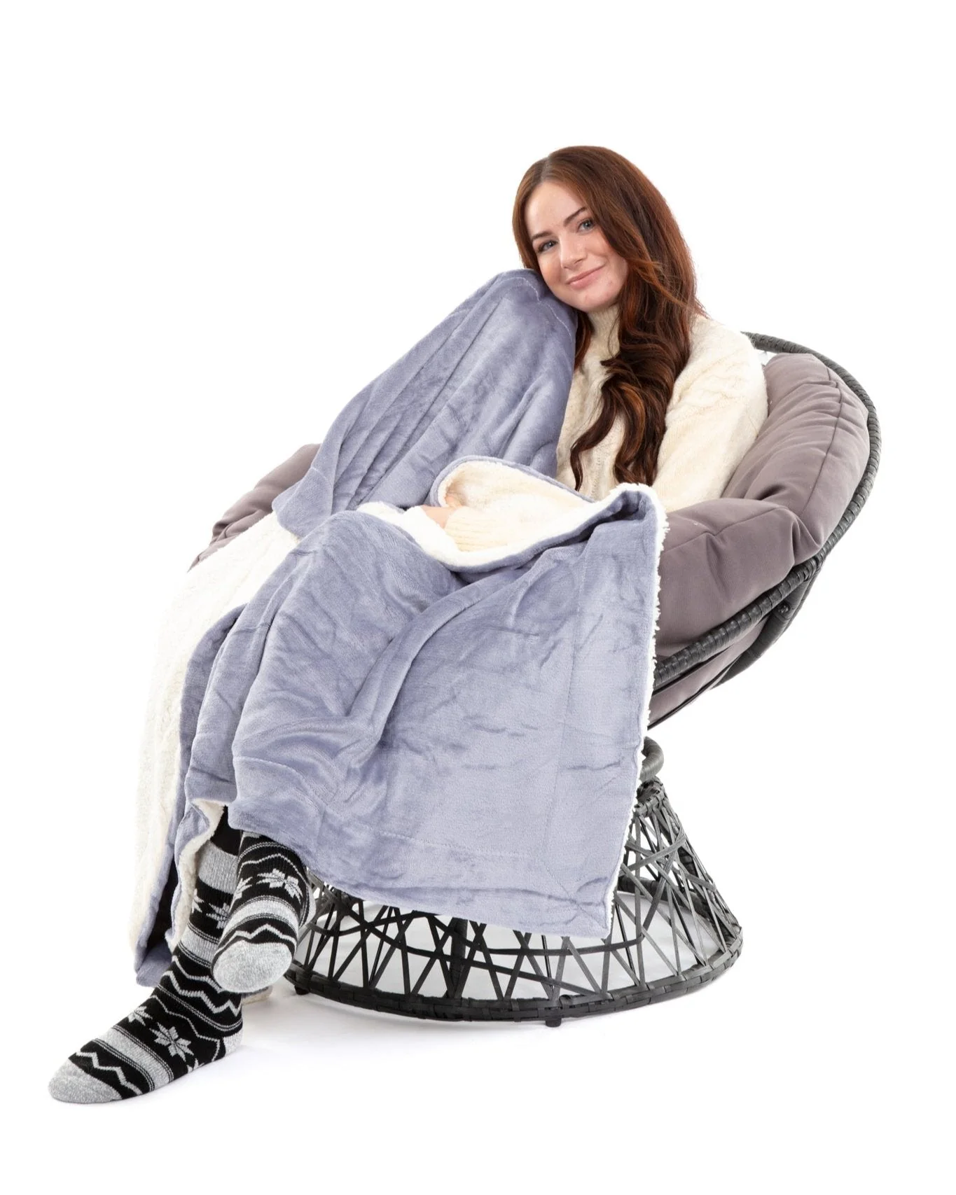 Grey - Sherpa Blanket - Image 3