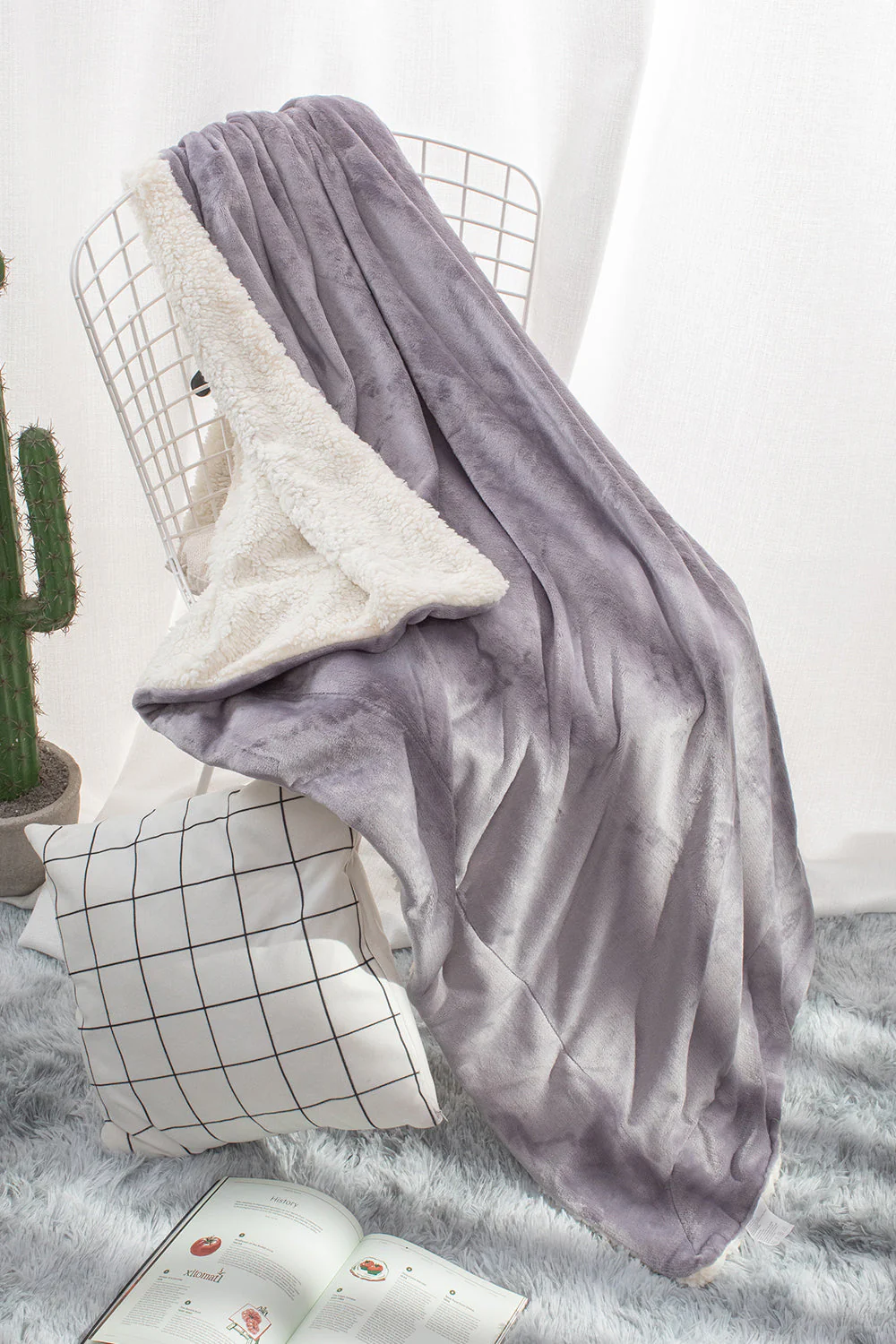 Grey - Sherpa Blanket - Image 6