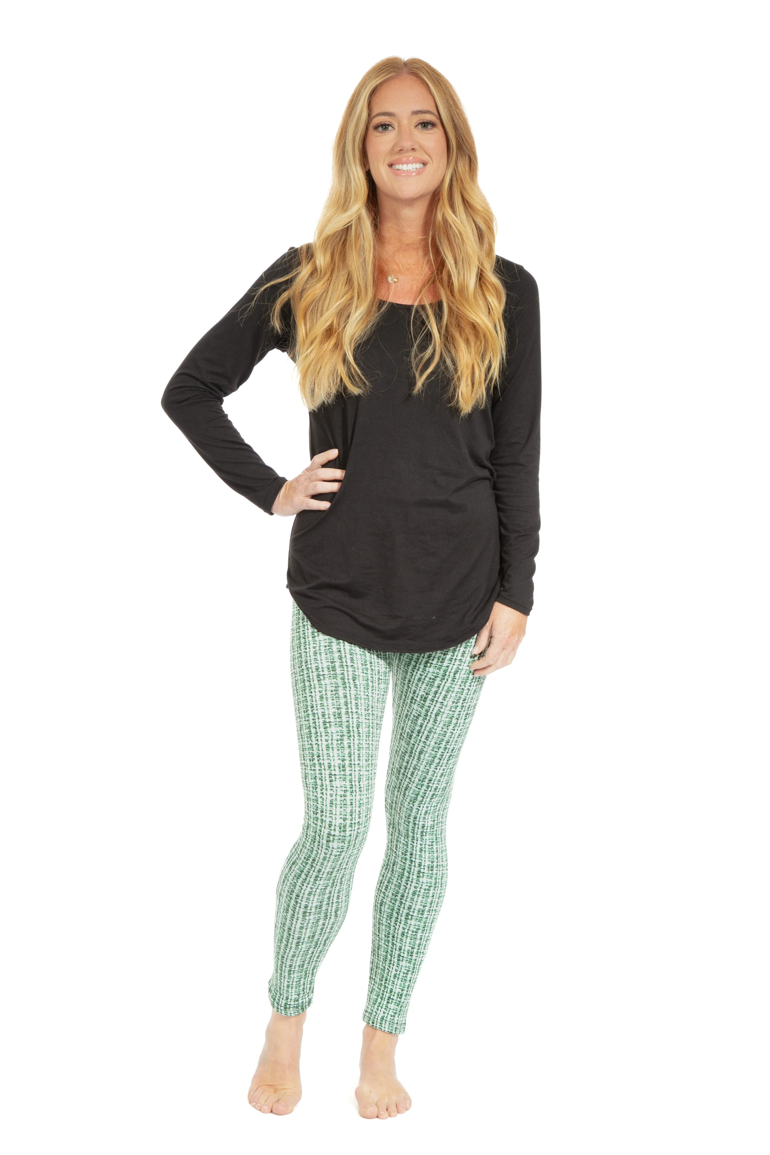 Green Design - Cozy Lined Leggings - Image 3