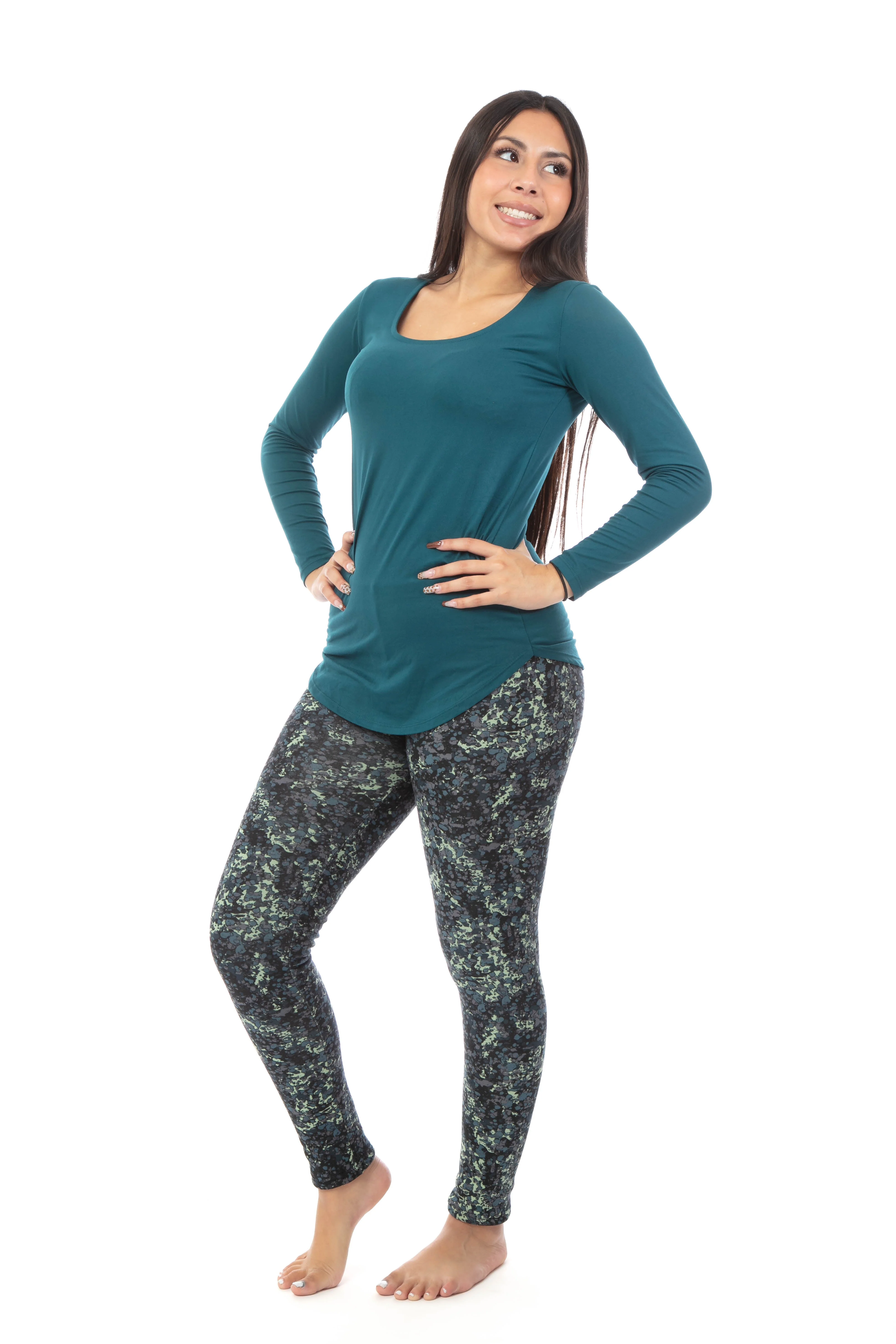 Green Shades - Cozy Lined Leggings - Image 5