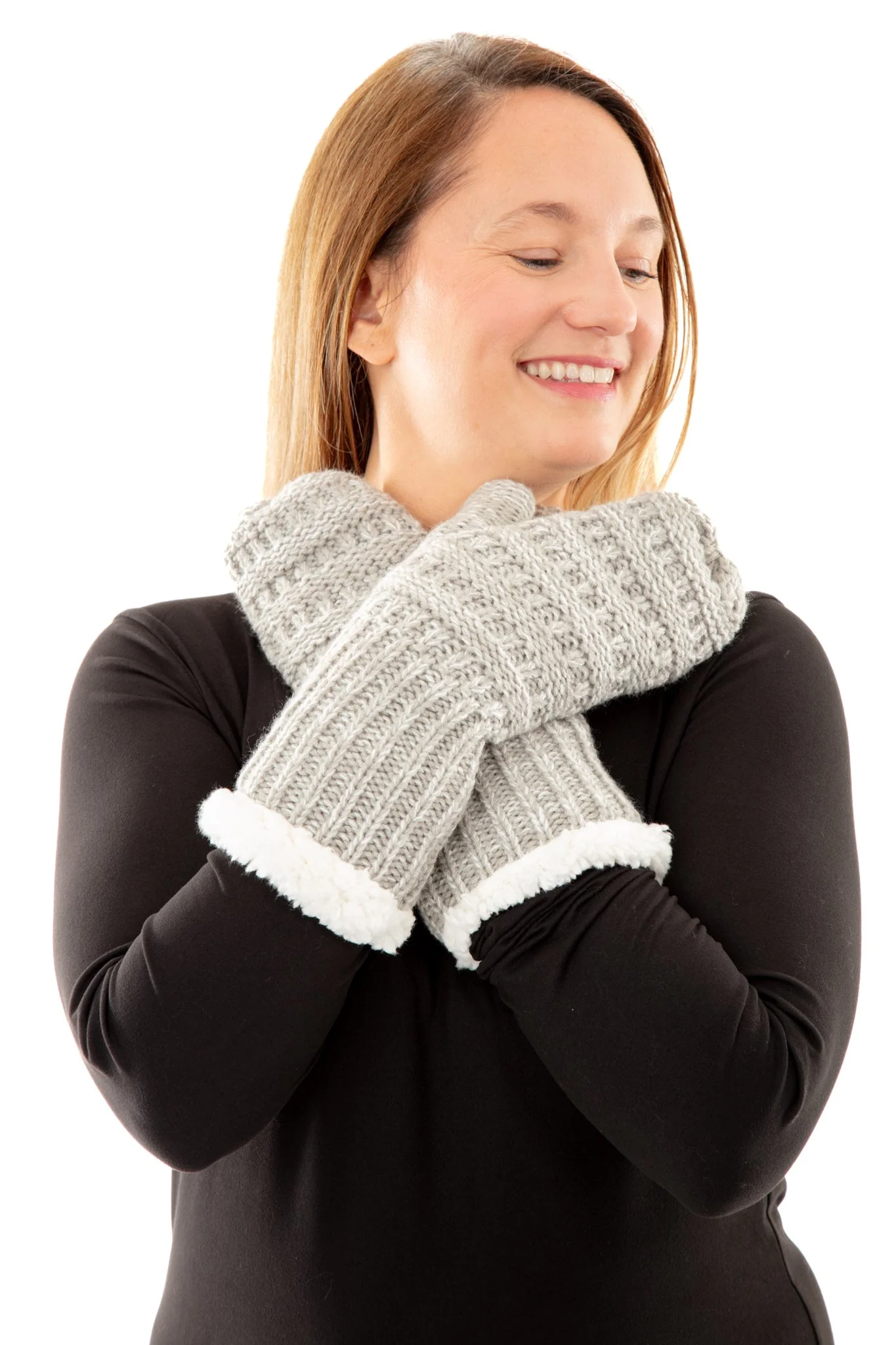 Grey - Cozy Lined Mittens - Image 3