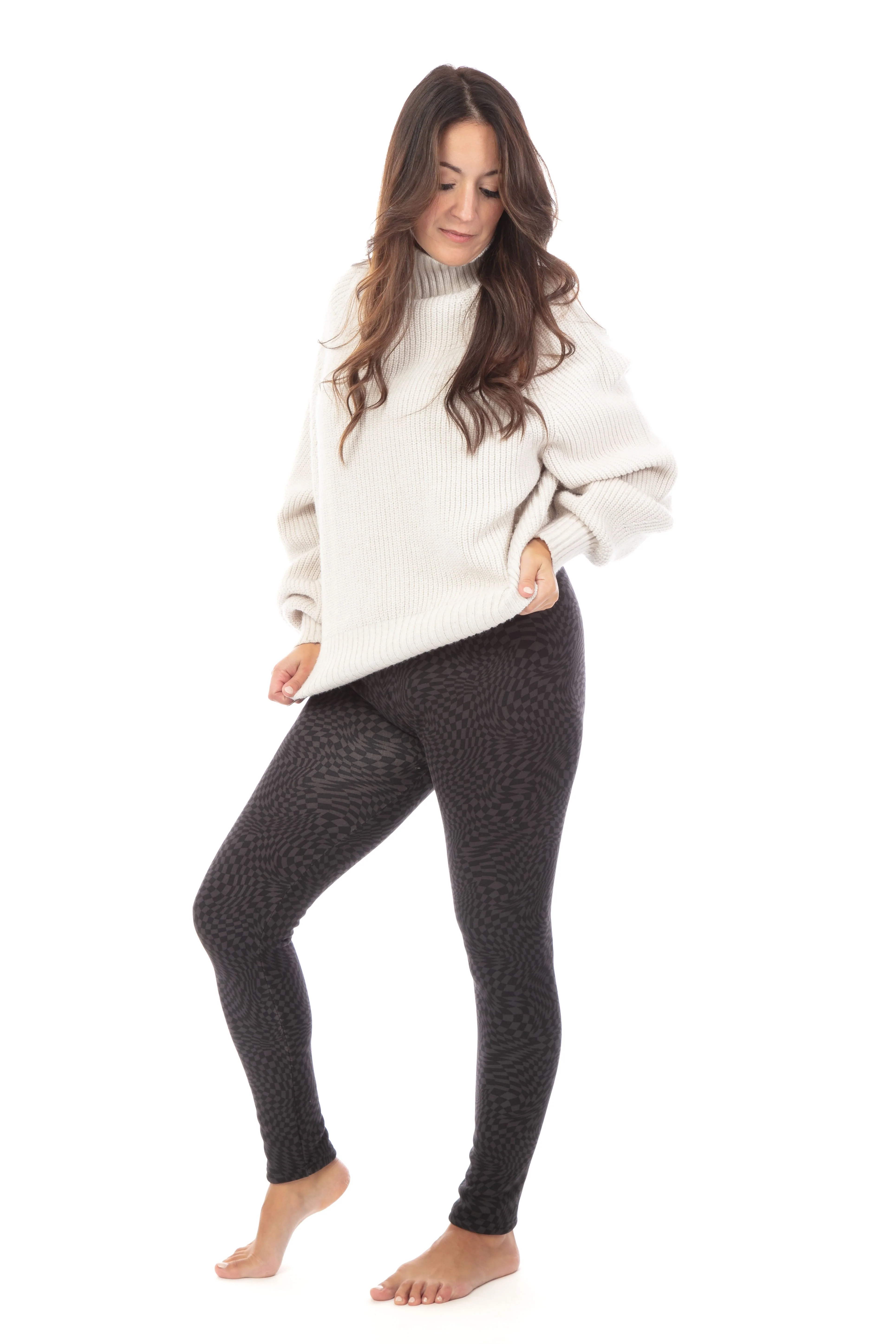 Grey Diamond - Cozy Lined Leggings - Image 5