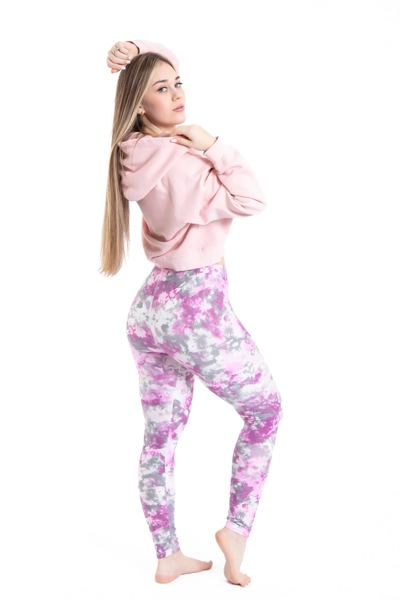 Grey & Pink Dye - All Season Leggings - Image 3