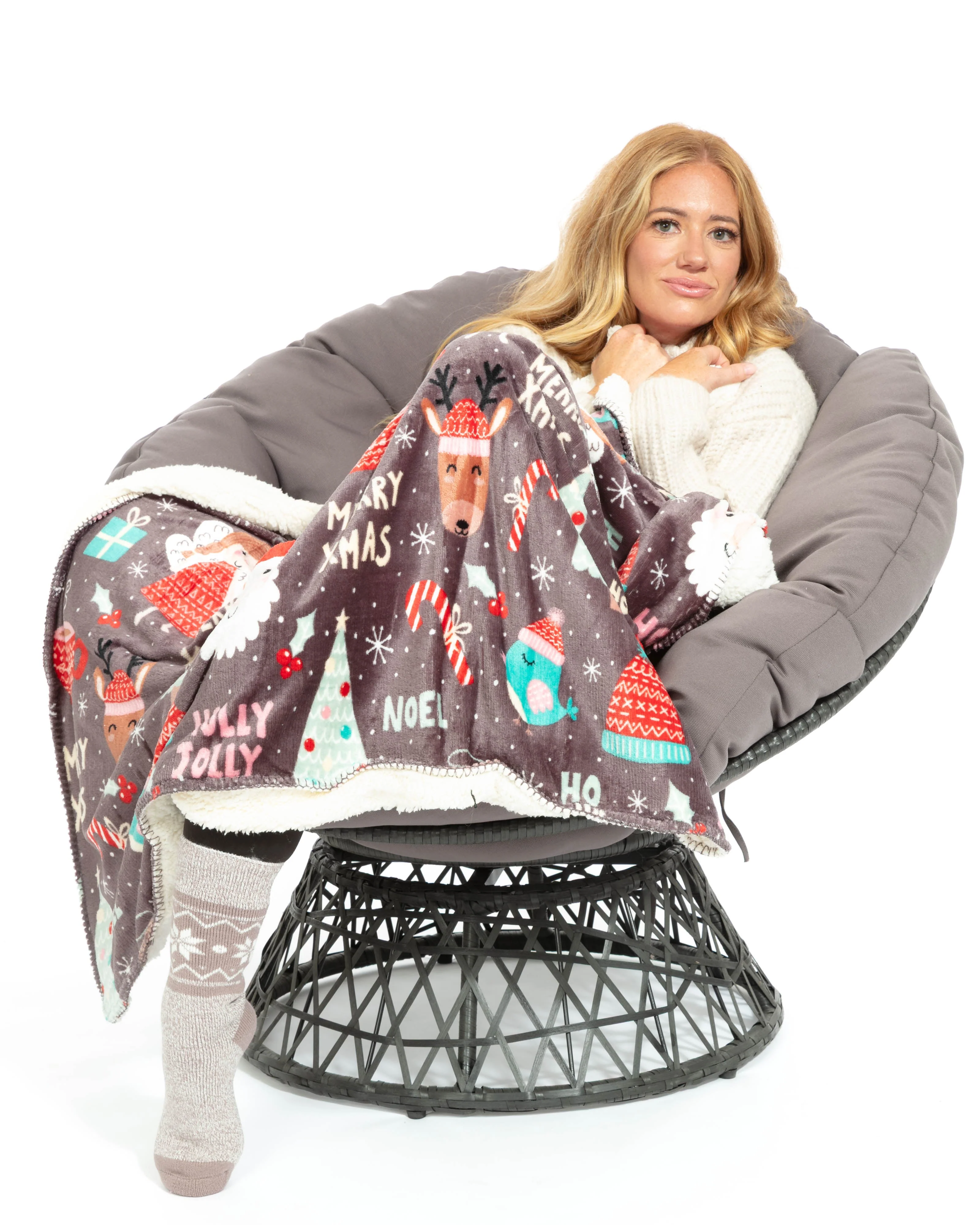 Holly Jolly Xmas - Sherpa Blanket - Image 3
