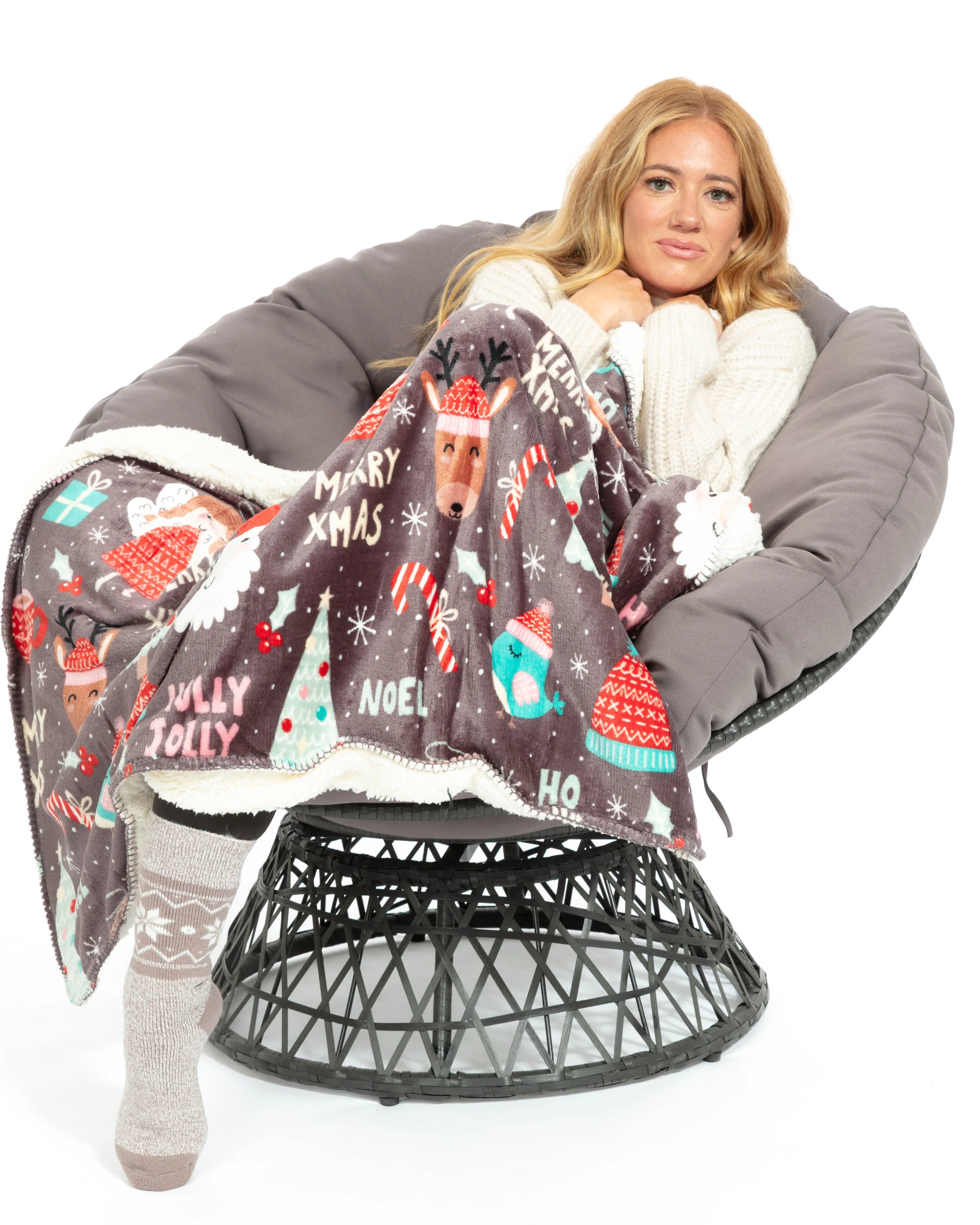 Holly Jolly Xmas - Sherpa Blanket - Image 4