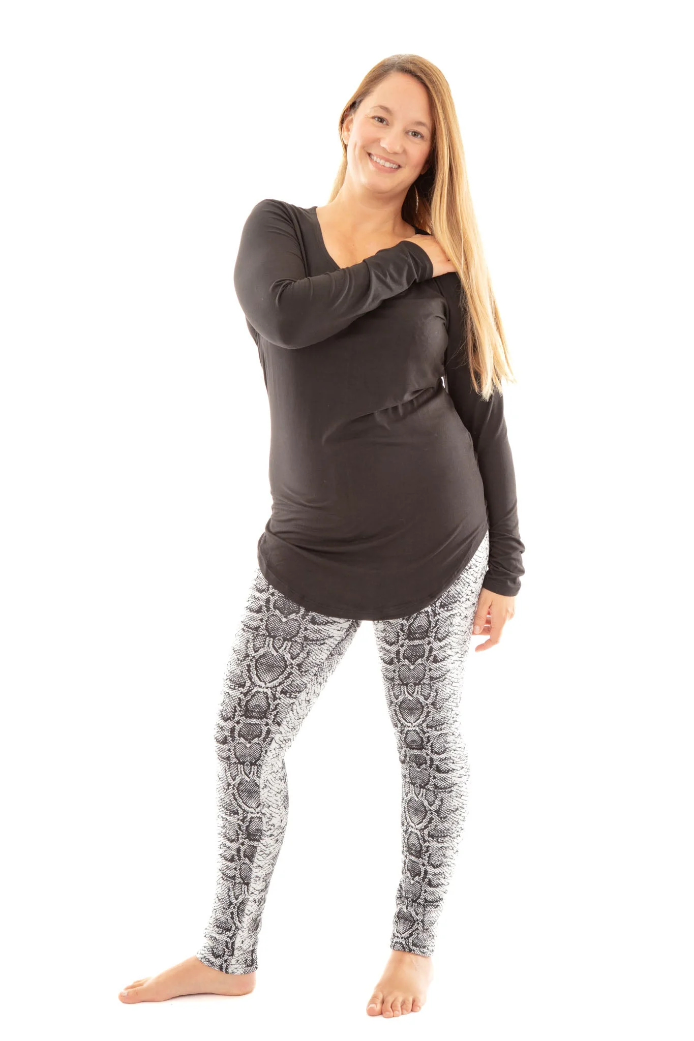 Light Gray Snake - Cozy Lined Leggings - Image 2