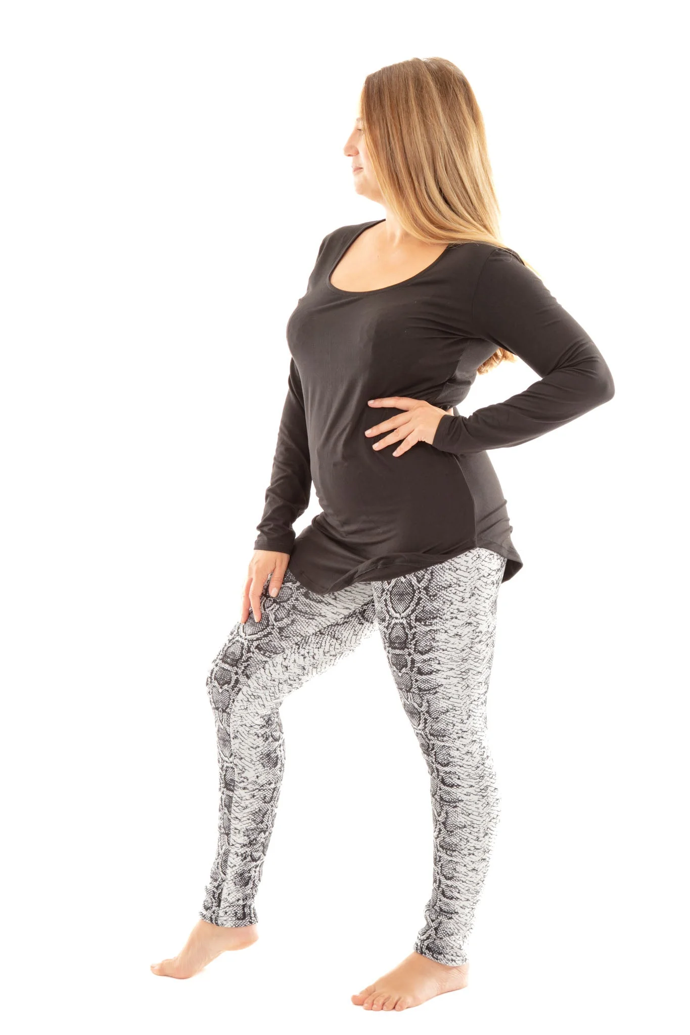 Light Gray Snake - Cozy Lined Leggings - Image 5