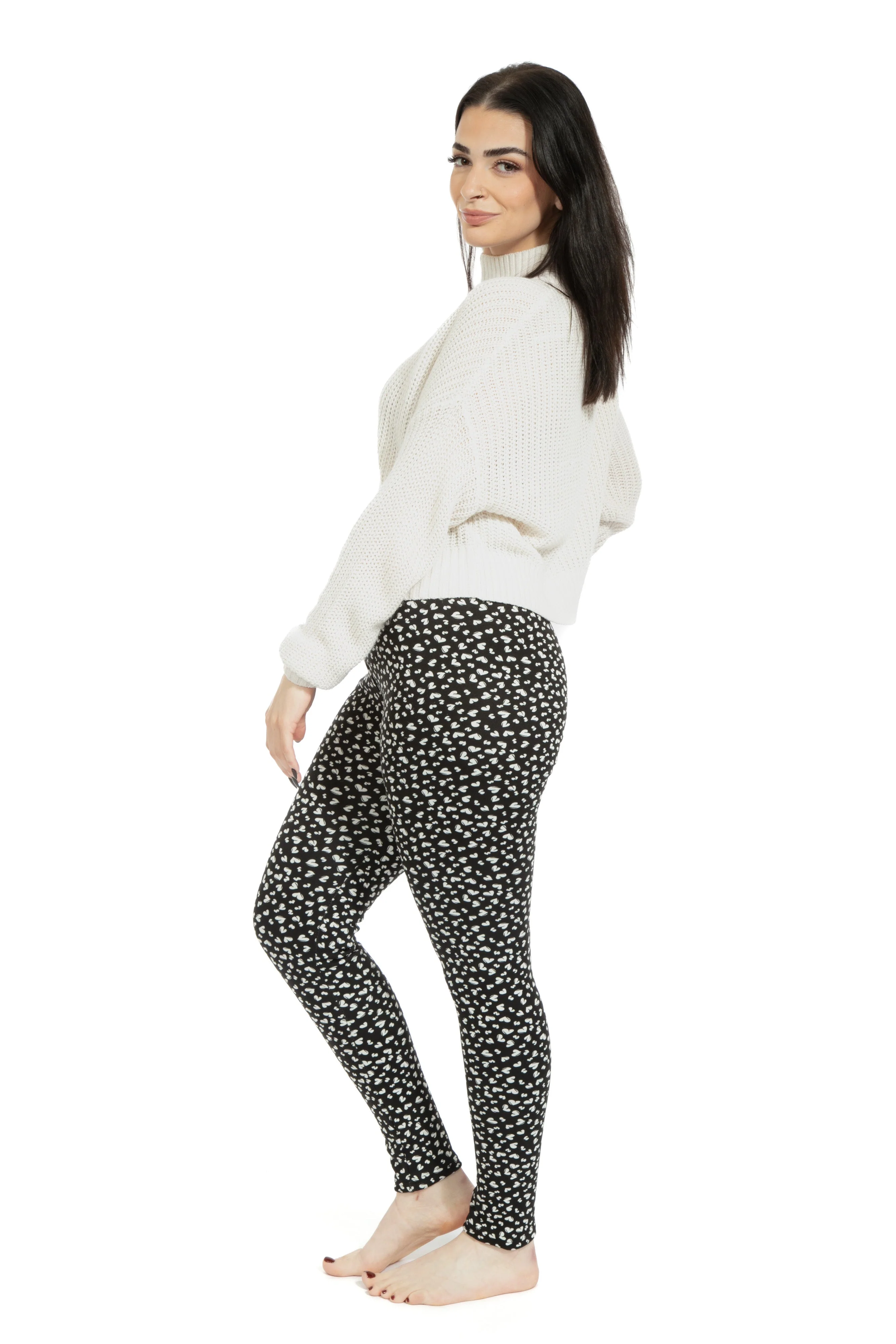 Little Hearts - Cozy Lined Leggings - Image 4