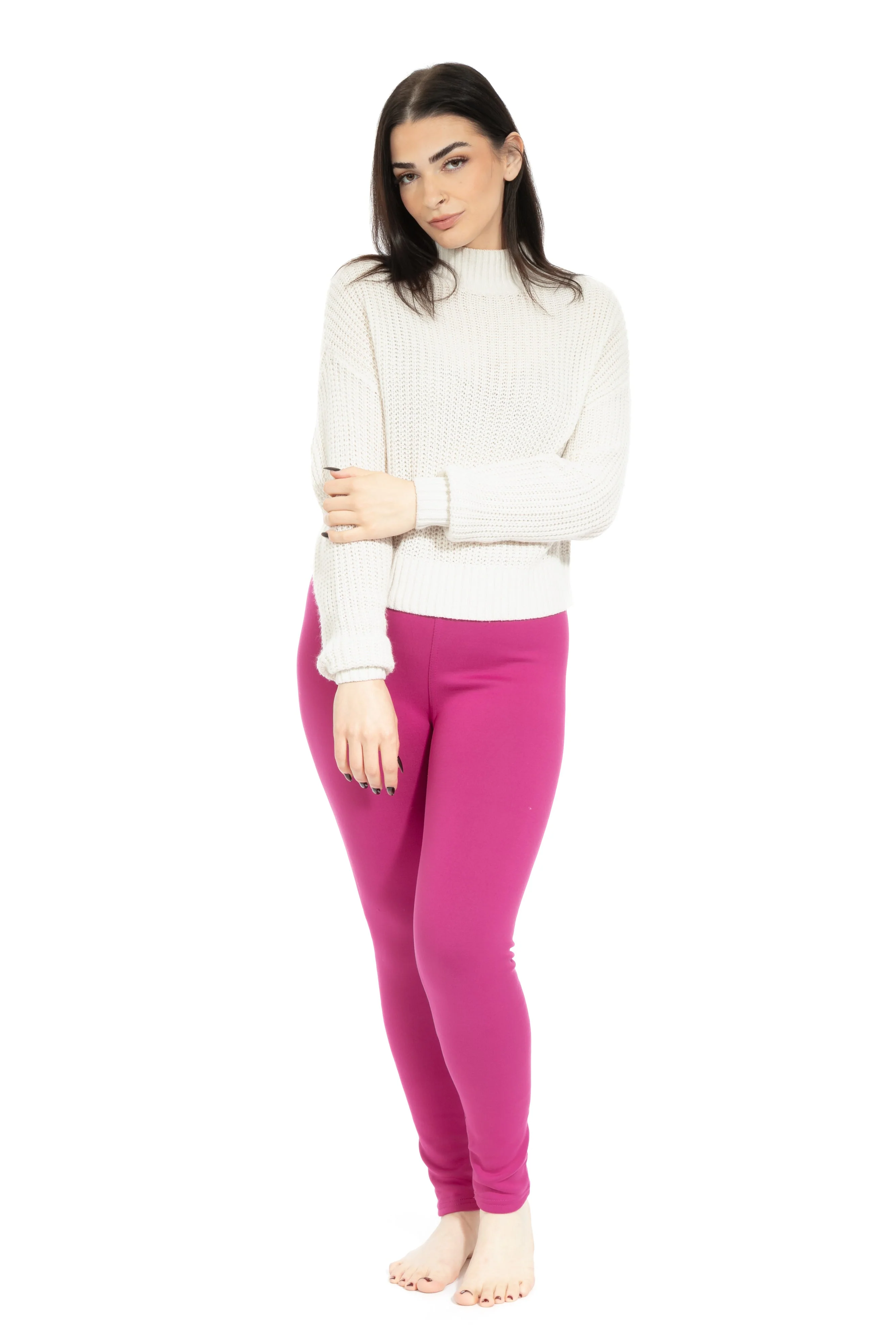 Magenta - Cozy Lined Leggings - Image 4