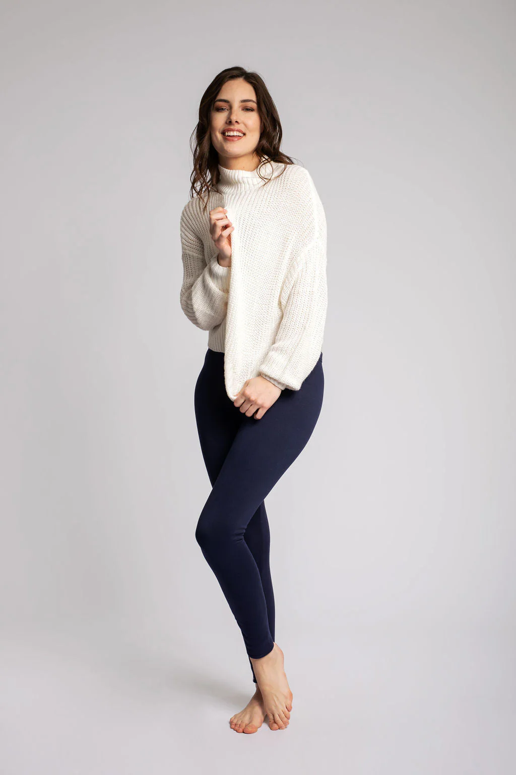 Navy- Cozy Lined Leggings - Image 4