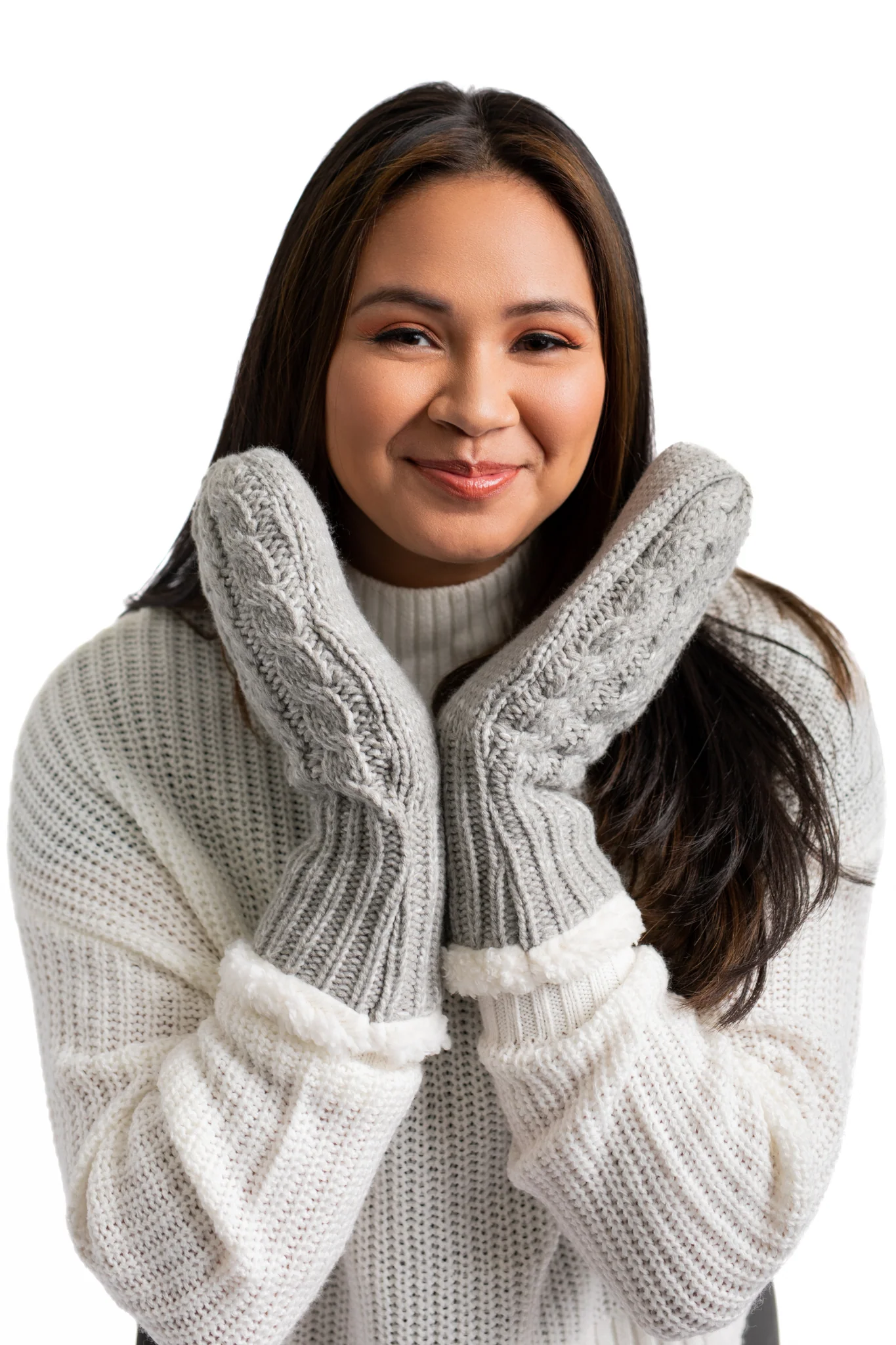 Grey - Cozy Lined Mittens - Image 2