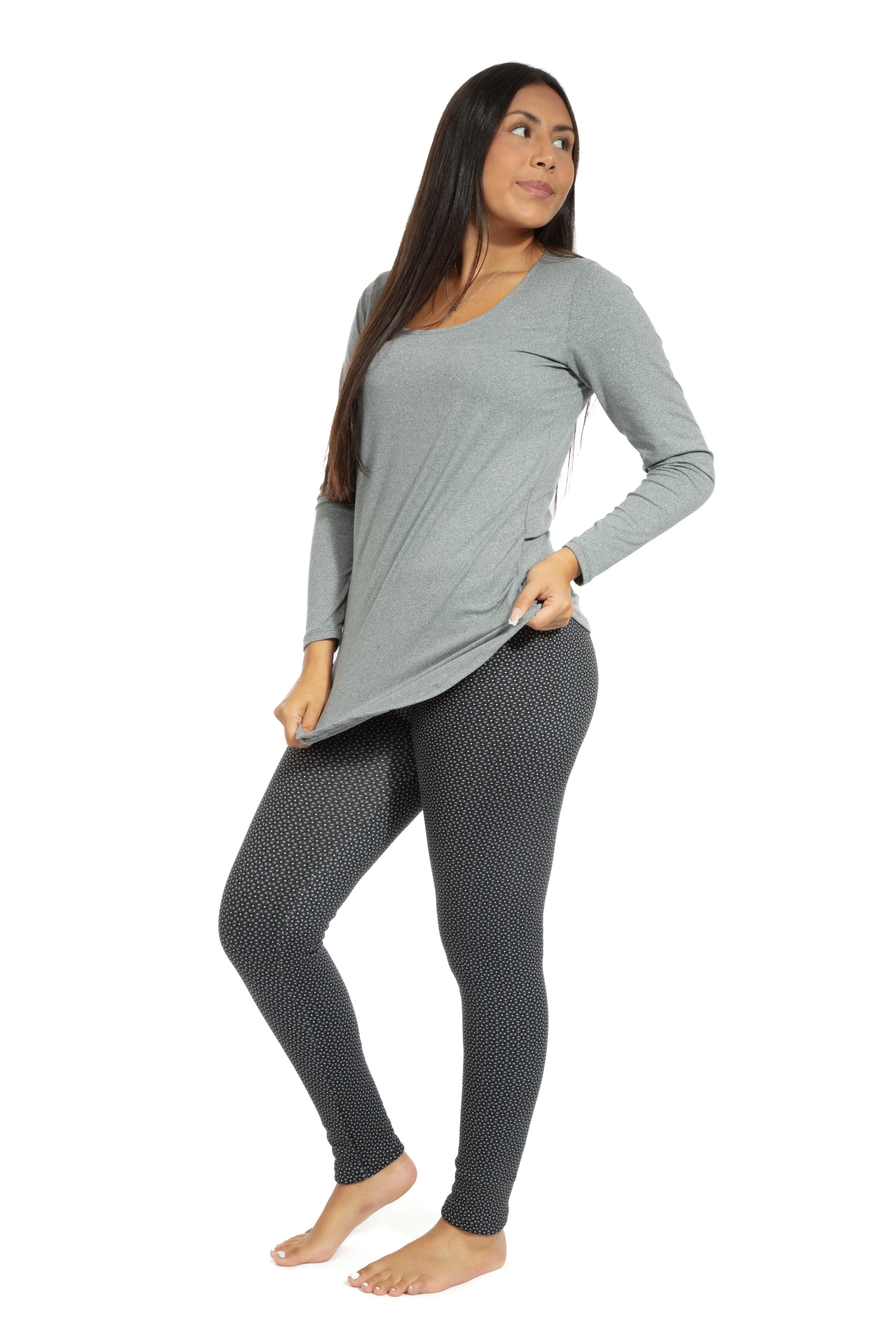 Tiny Squares - Cozy Lined Leggings - Image 3