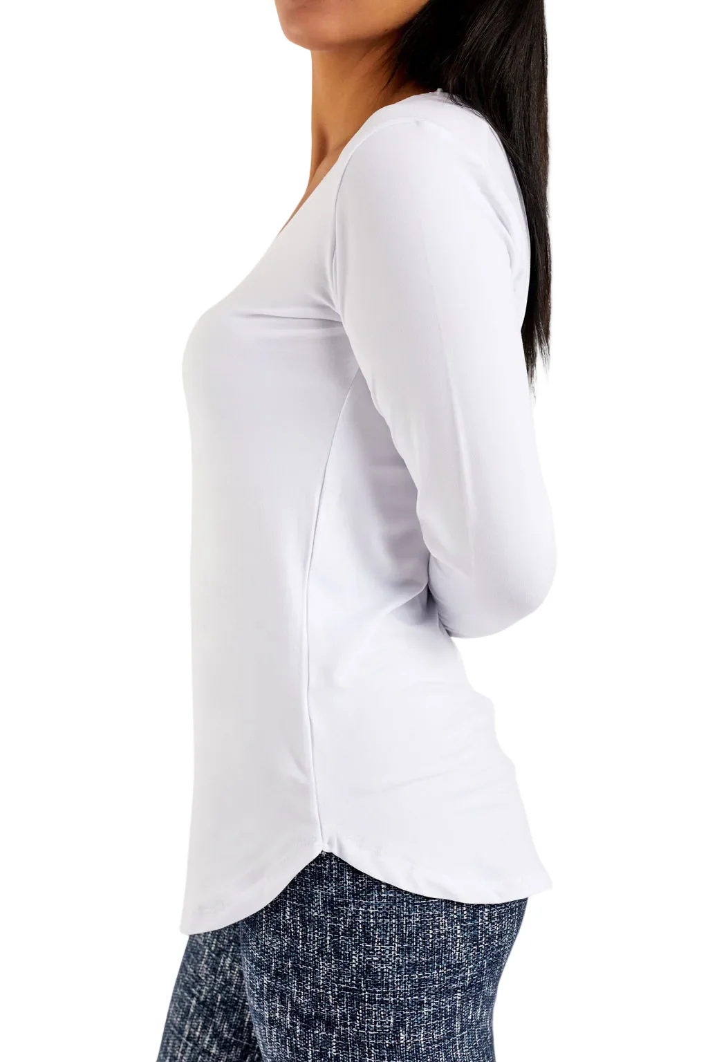 White - Long Sleeve Tunic Top - Image 2