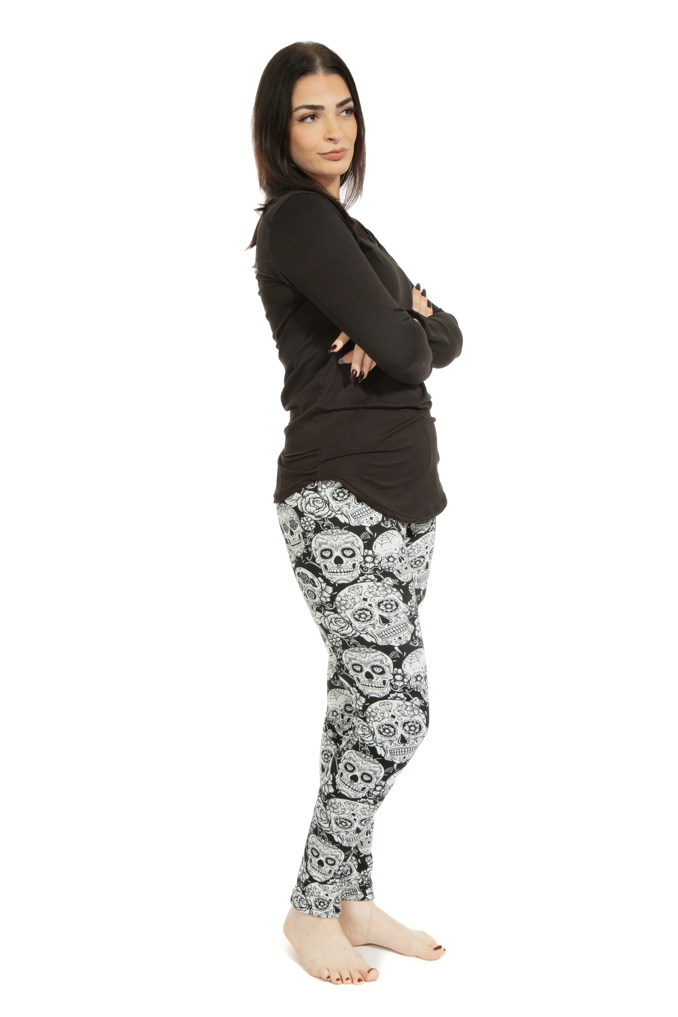 White Skull - Cozy Lined Leggings - Image 5