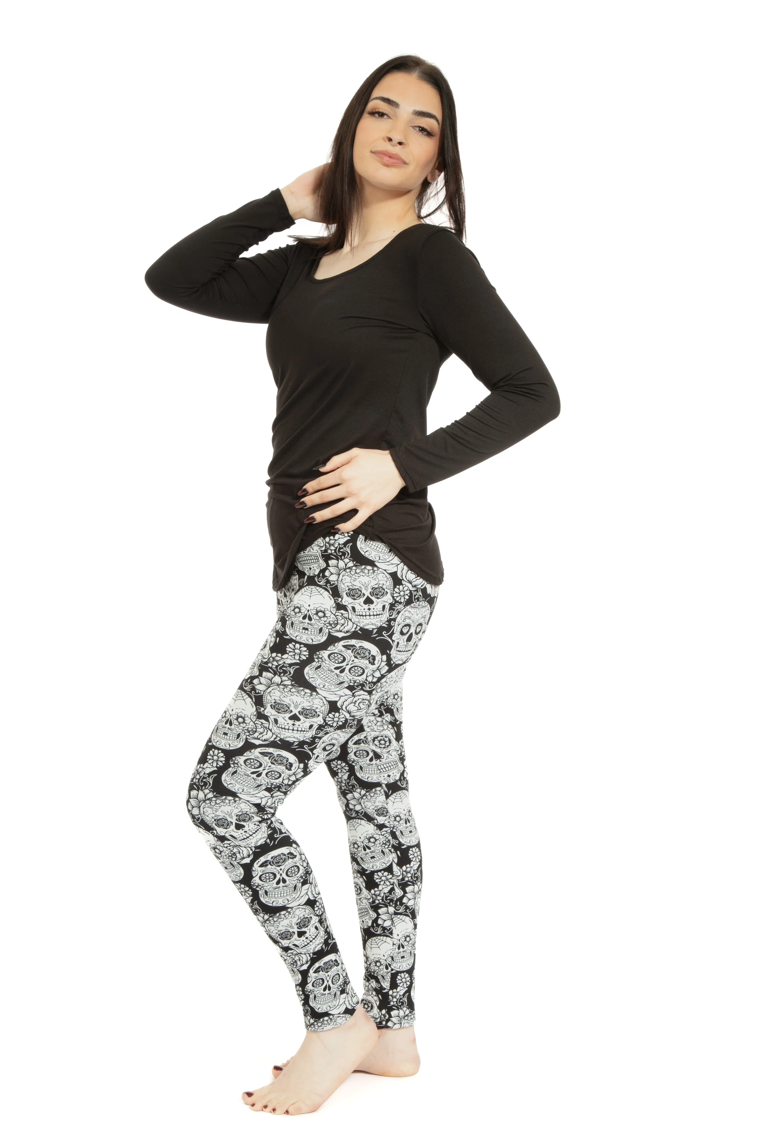 White Skull - Cozy Lined Leggings - Image 6